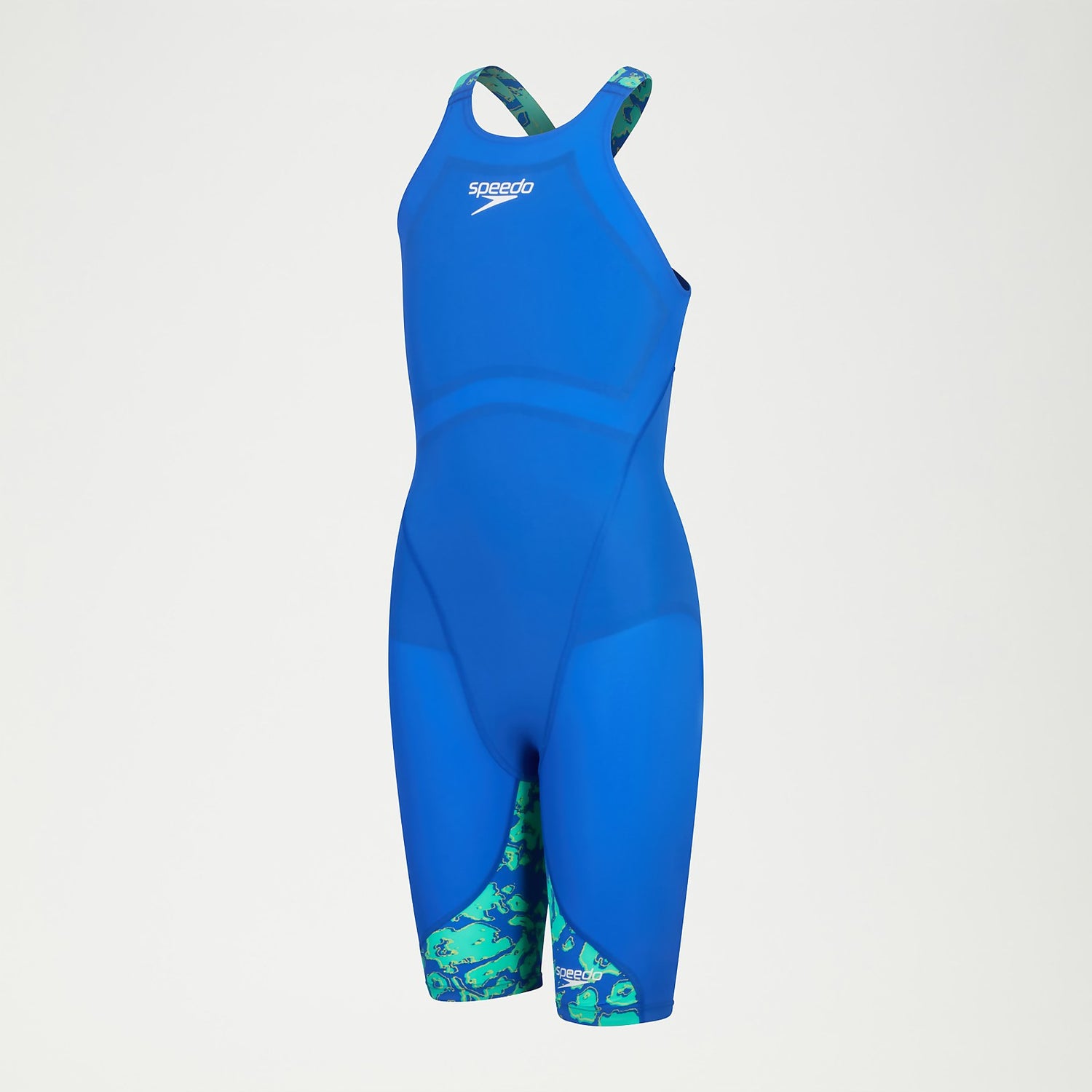 Speedo Fastskin Closedback Kneeskin Green Blue Womens Swimsuit 8 11975D881