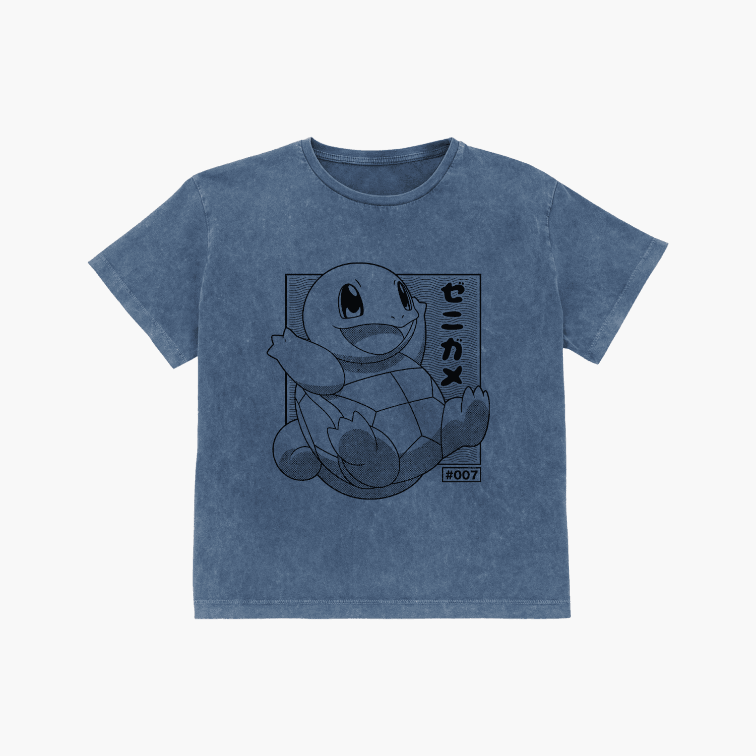 Pokémon Squirtle Women's Cropped T-Shirt - Navy Acid Wash