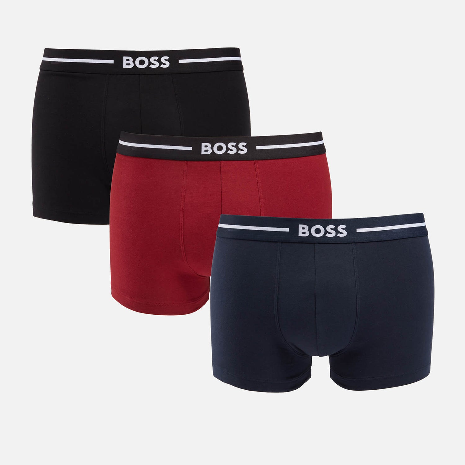 BOSS Bodywear Three-Pack Bold Stretch-Cotton Boxer Trunks