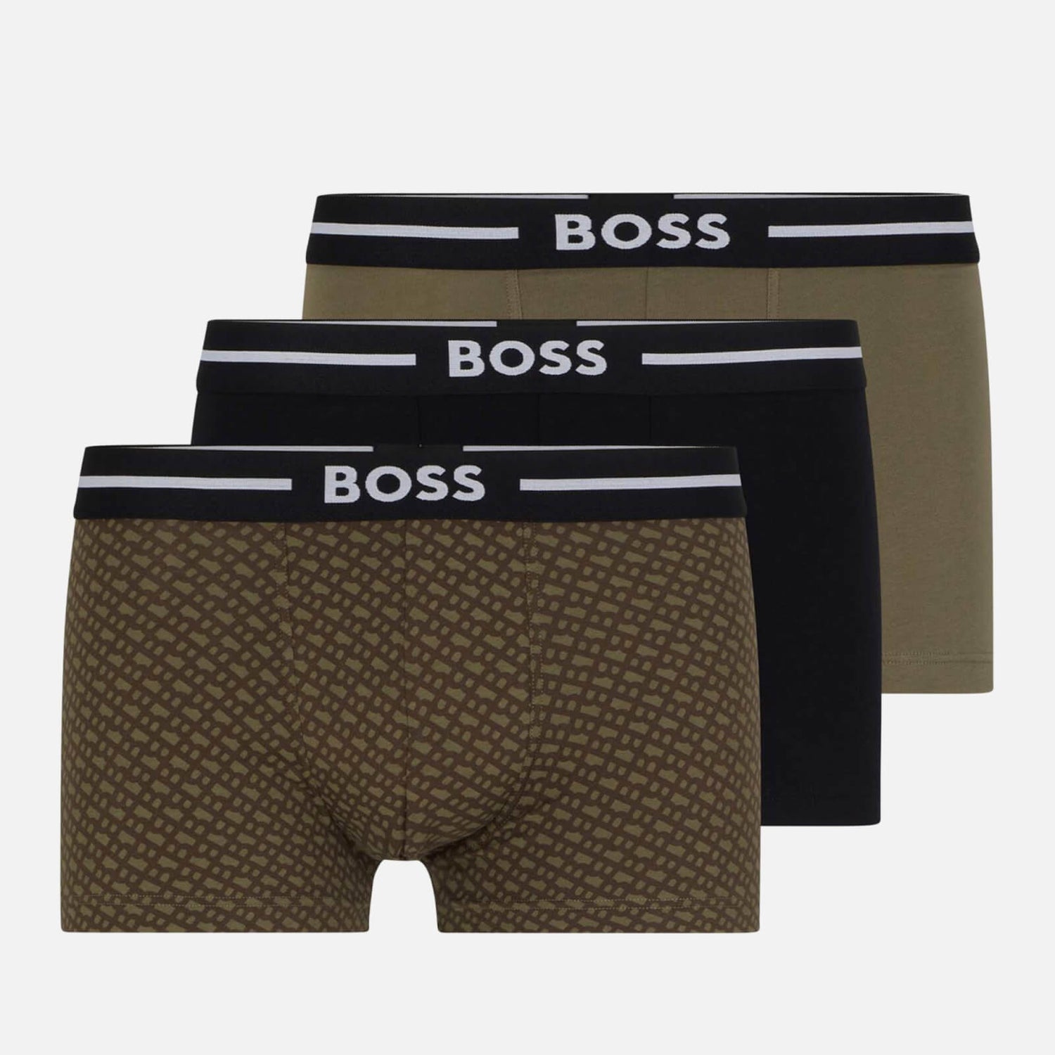 BOSS Bodywear 3 Pack Bold Design Stretch Cotton-Jersey Trunks - M