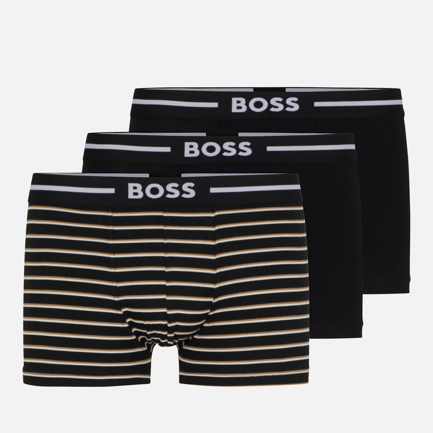 BOSS Bodywear Three-Pack Bold Design Cotton-Blend Trunks - S