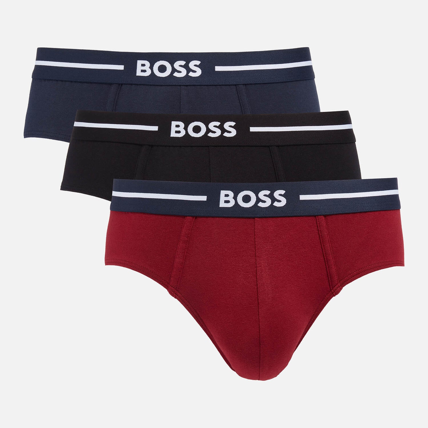 BOSS Bodywear Three-Pack Bold Cotton-Blend Hip Briefs - S