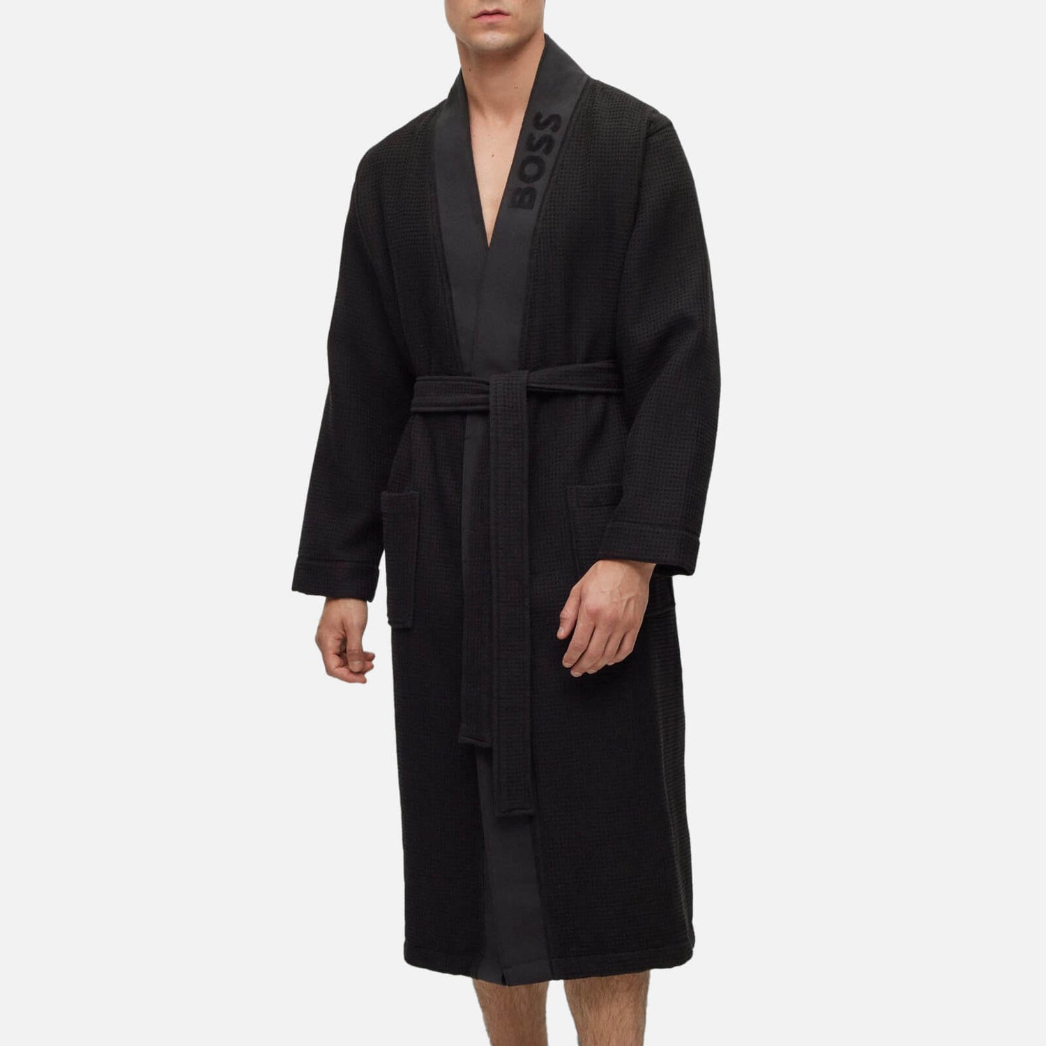BOSS Bodywear Cotton-Blend Kimono Dressing Gown - S