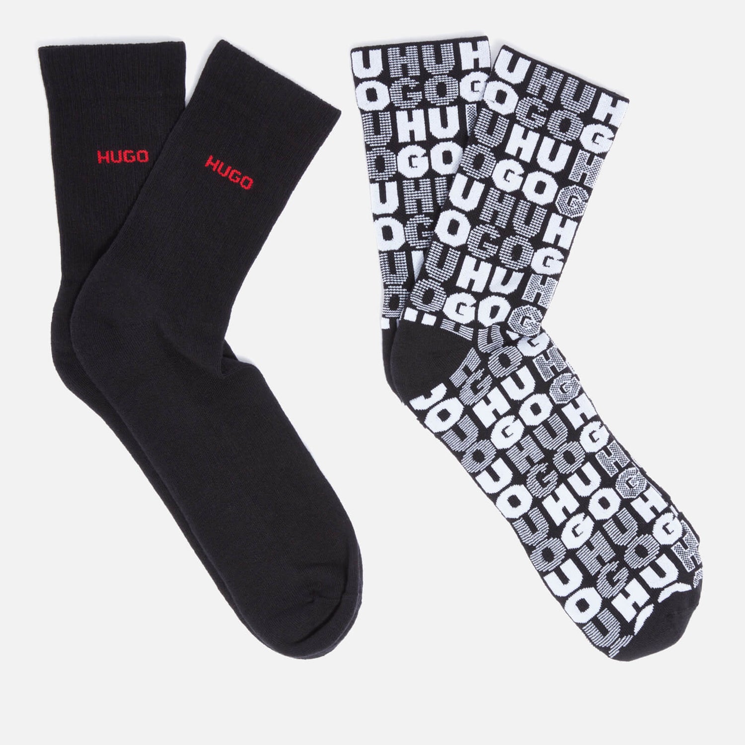 HUGO Bodywear Two-Pack Logo Cotton-Blend Socks - EU 39-EU 42