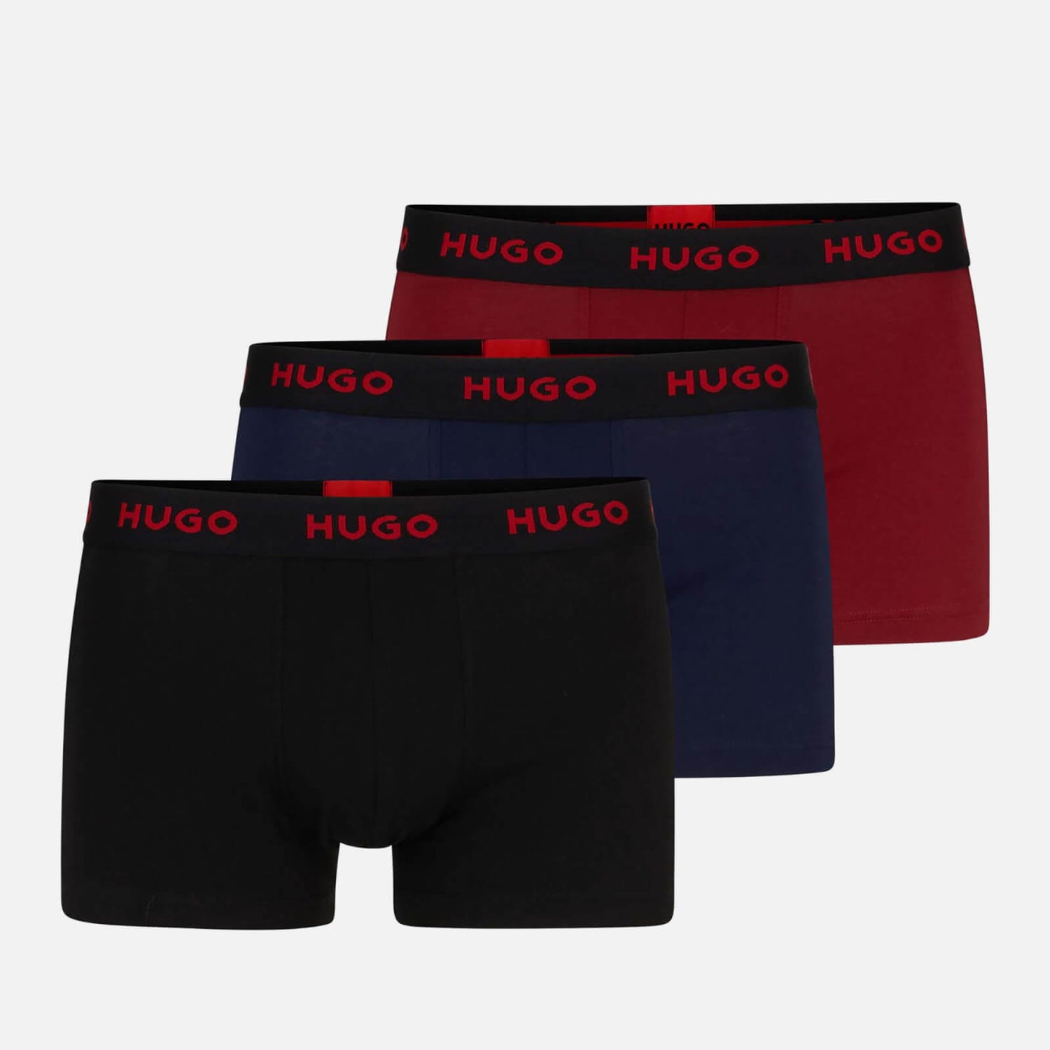 HUGO Bodywear 3 Pack Stretch Cotton-Jersey Boxer Trunks - S