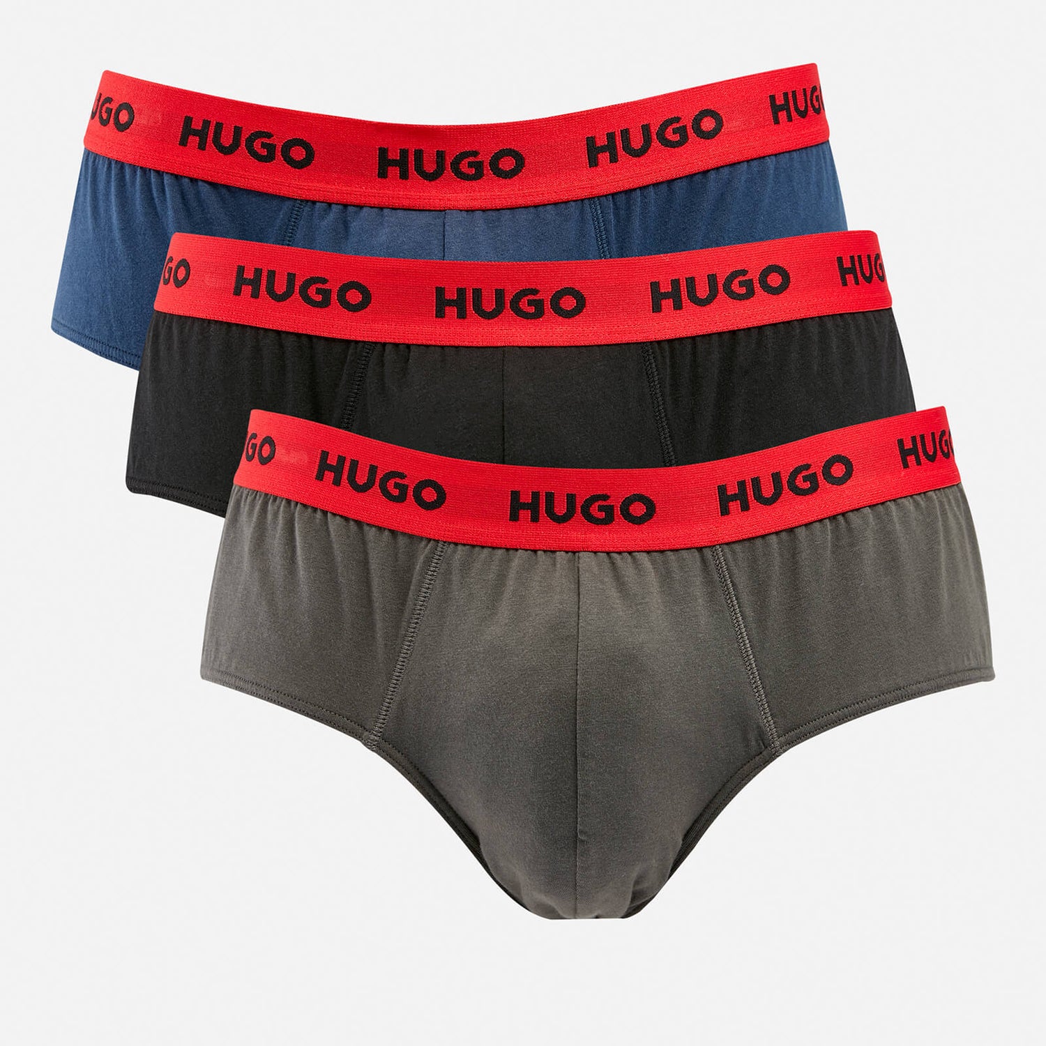 HUGO Bodywear Three-Pack Cotton-Blend Briefs - S