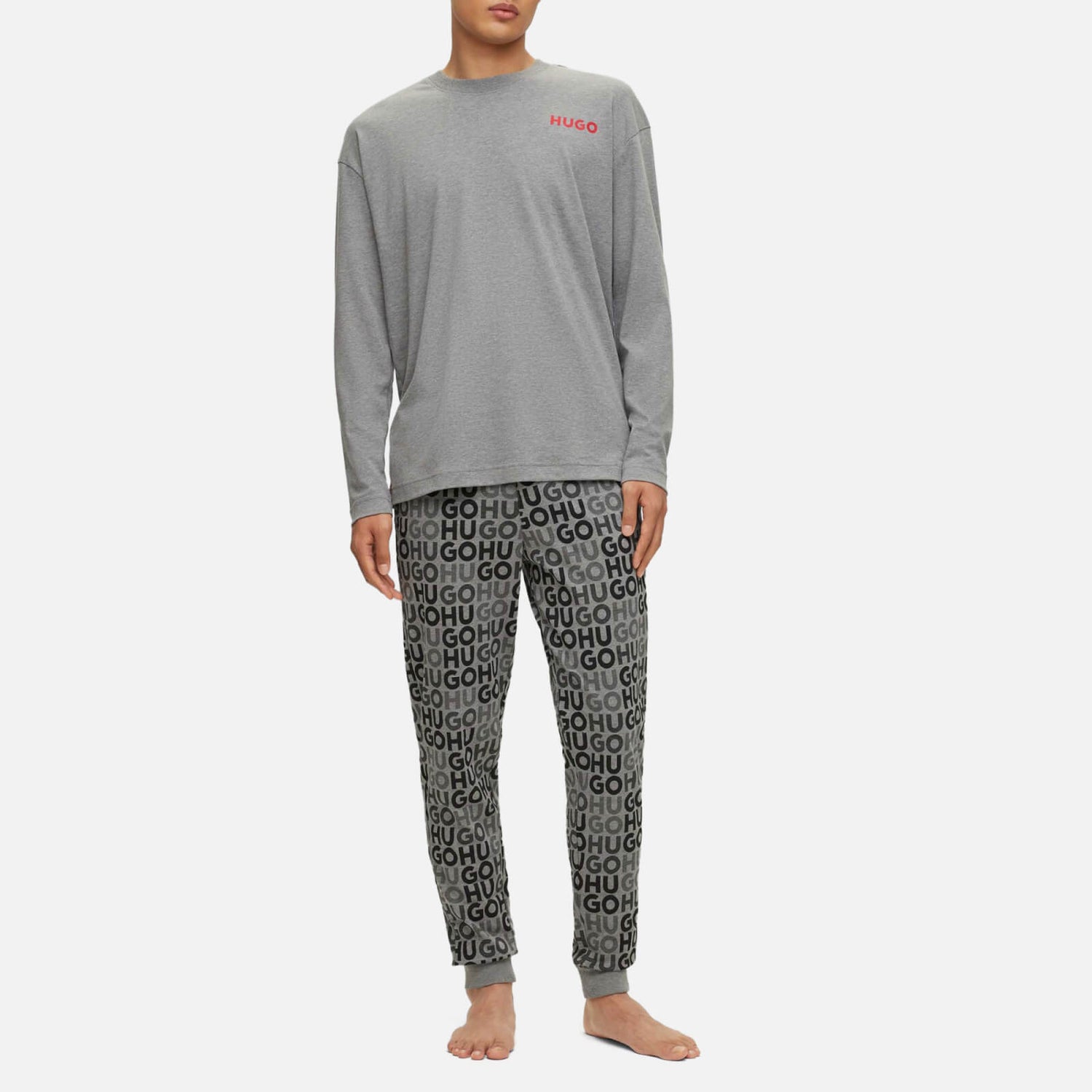 HUGO Bodywear Monogram Cotton-Jersey Pyjama Set - XL