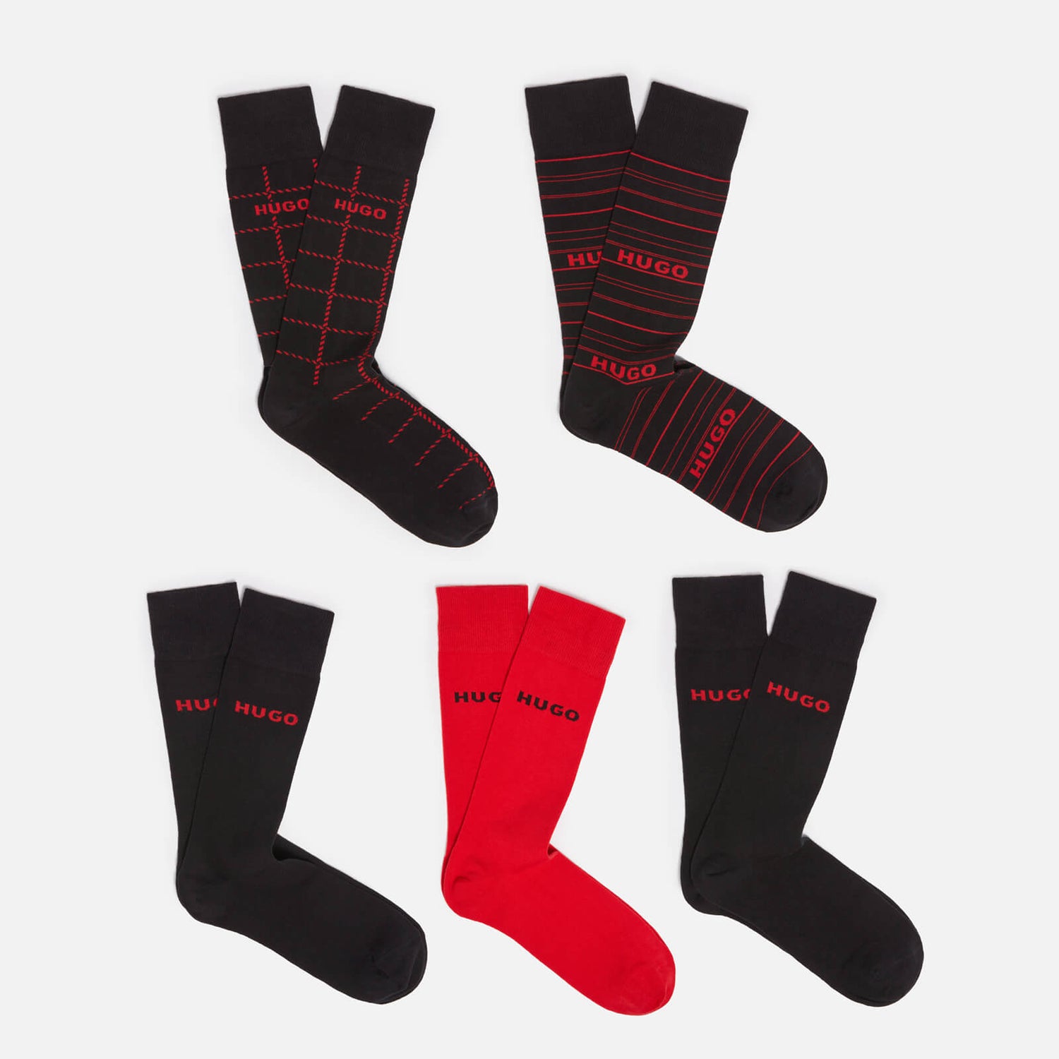 HUGO Bodywear Five-Pack Cotton-Blend Socks