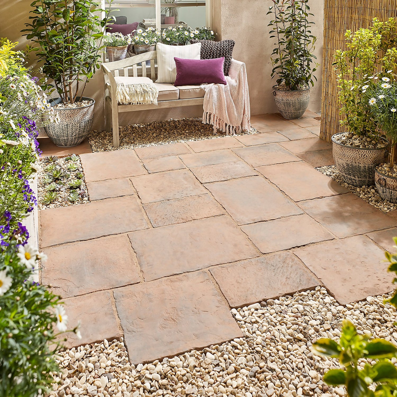 Stylish Stone Belfrey Random Patio Kit 5.76sqm Autumn Brown