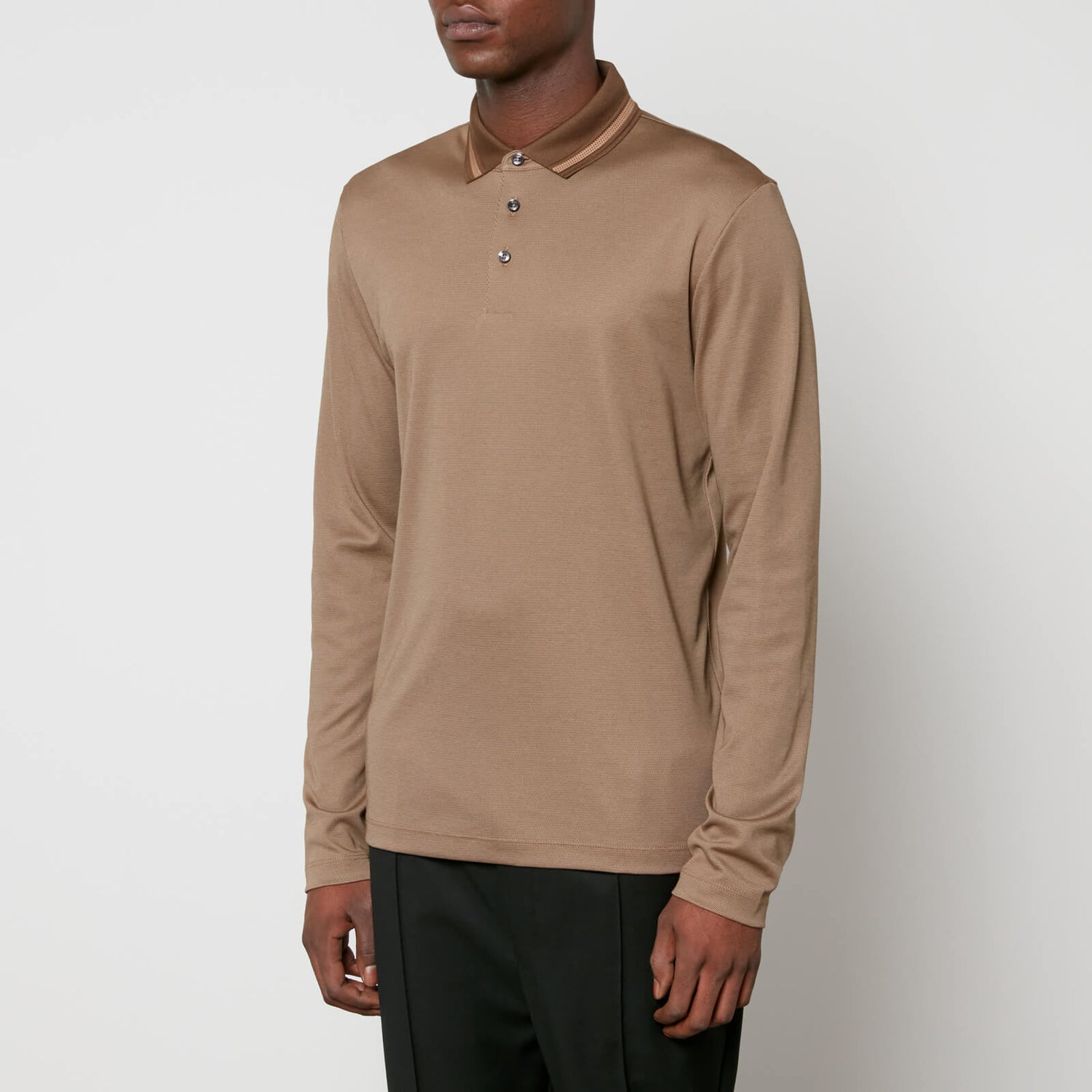 BOSS Black Pleins 23 Cotton-Blend Jacquard Polo Shirt - L