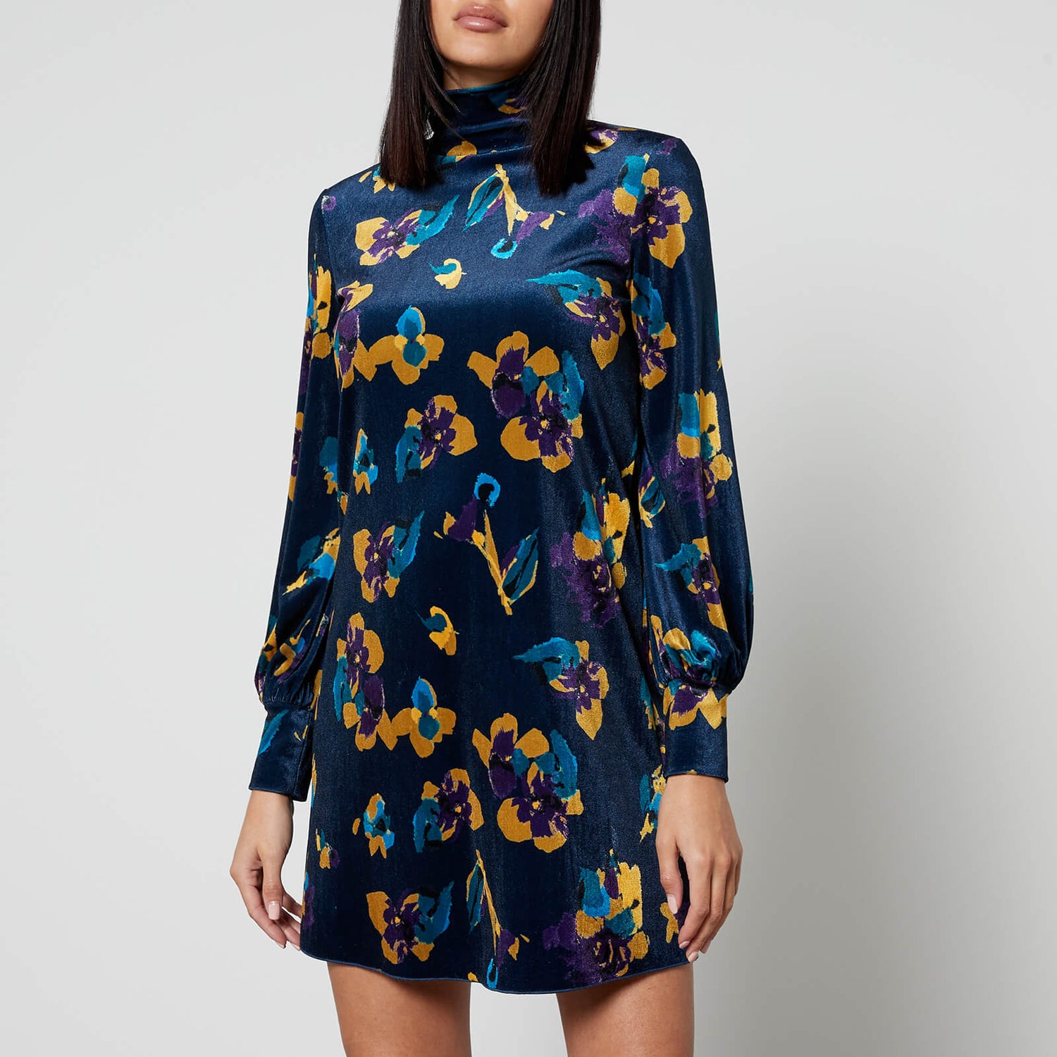 MAX&Co Floral Velvet-Jersey Tunic Dress - XS