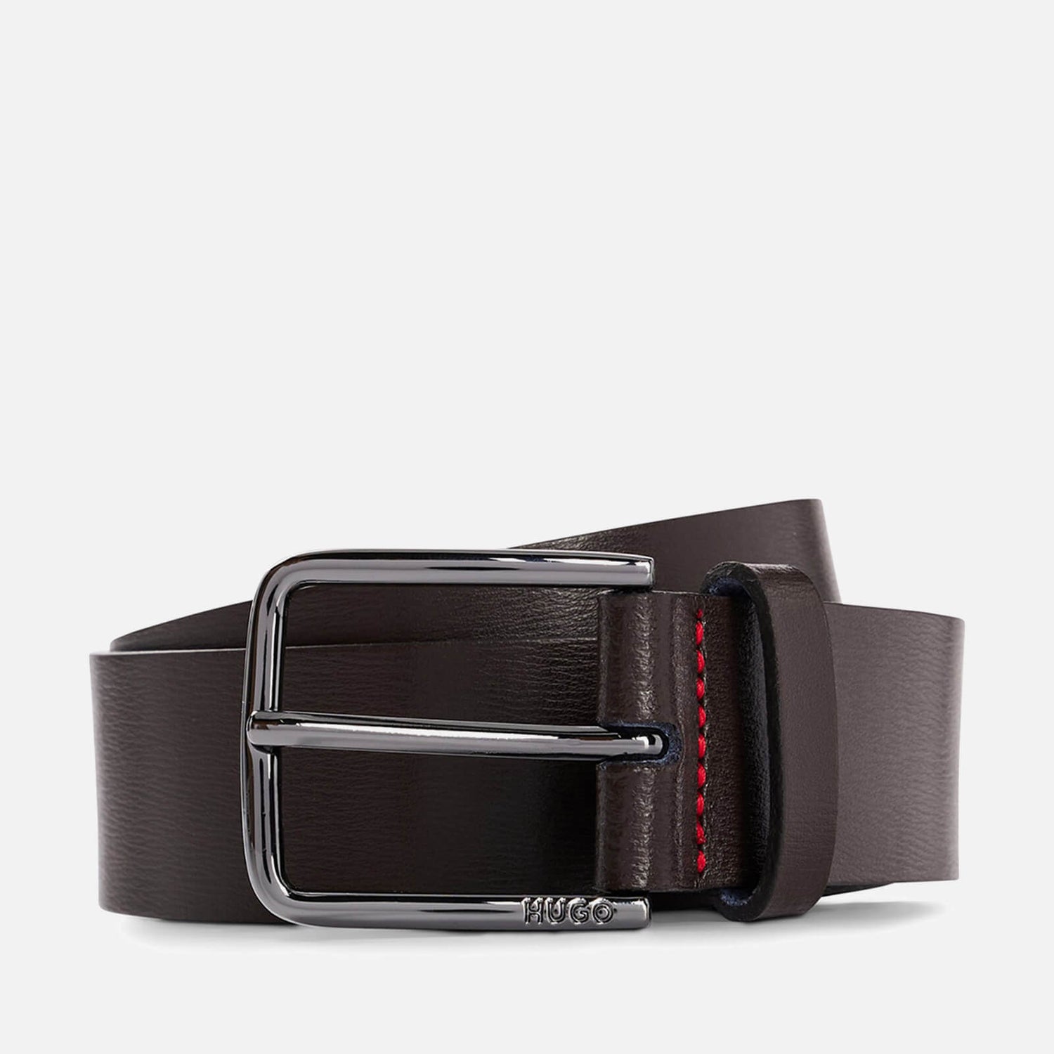 HUGO Logo-Engraved Leather Belt