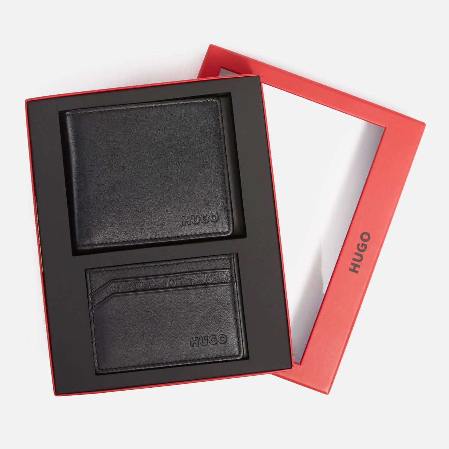 HUGO Men's GBHM Leather Wallet and Cardholder Set