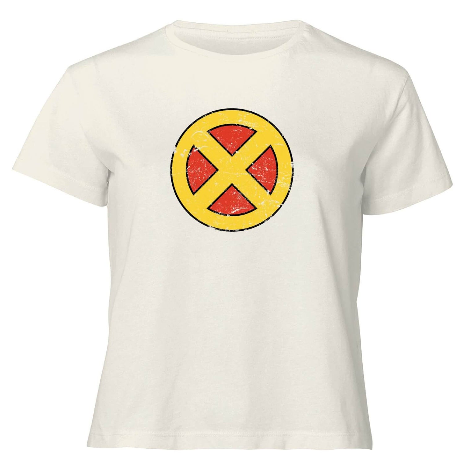 X-Men Emblem Women's Cropped T-Shirt - Cream