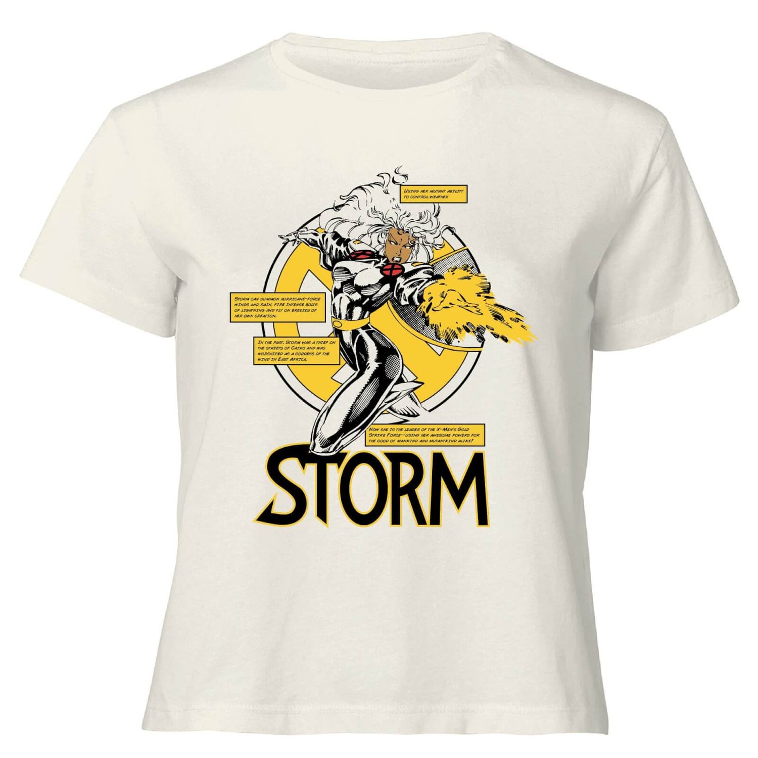 X-Men Storm Bio Women's Cropped T-Shirt - Cream