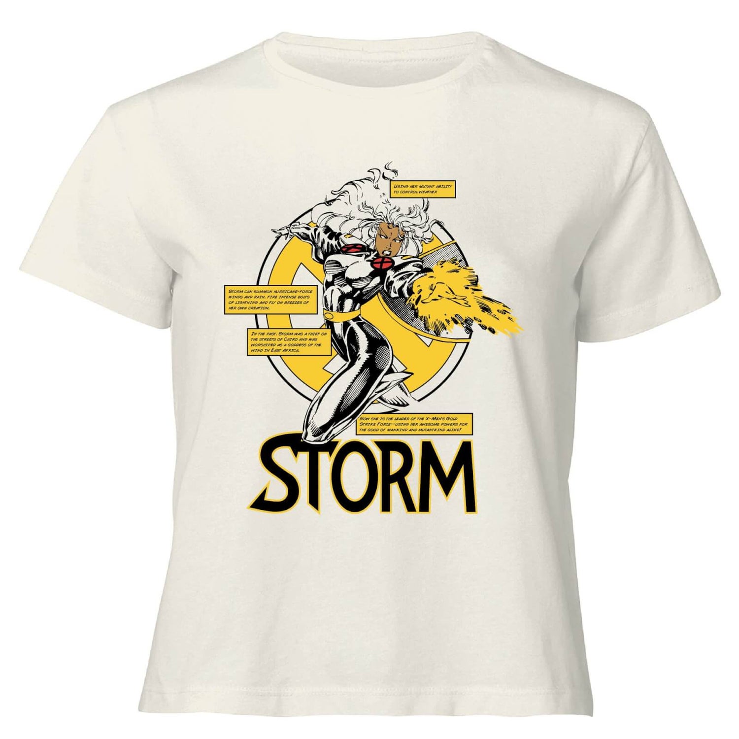 X-Men Storm Bio  Women's Cropped T-Shirt - Cream