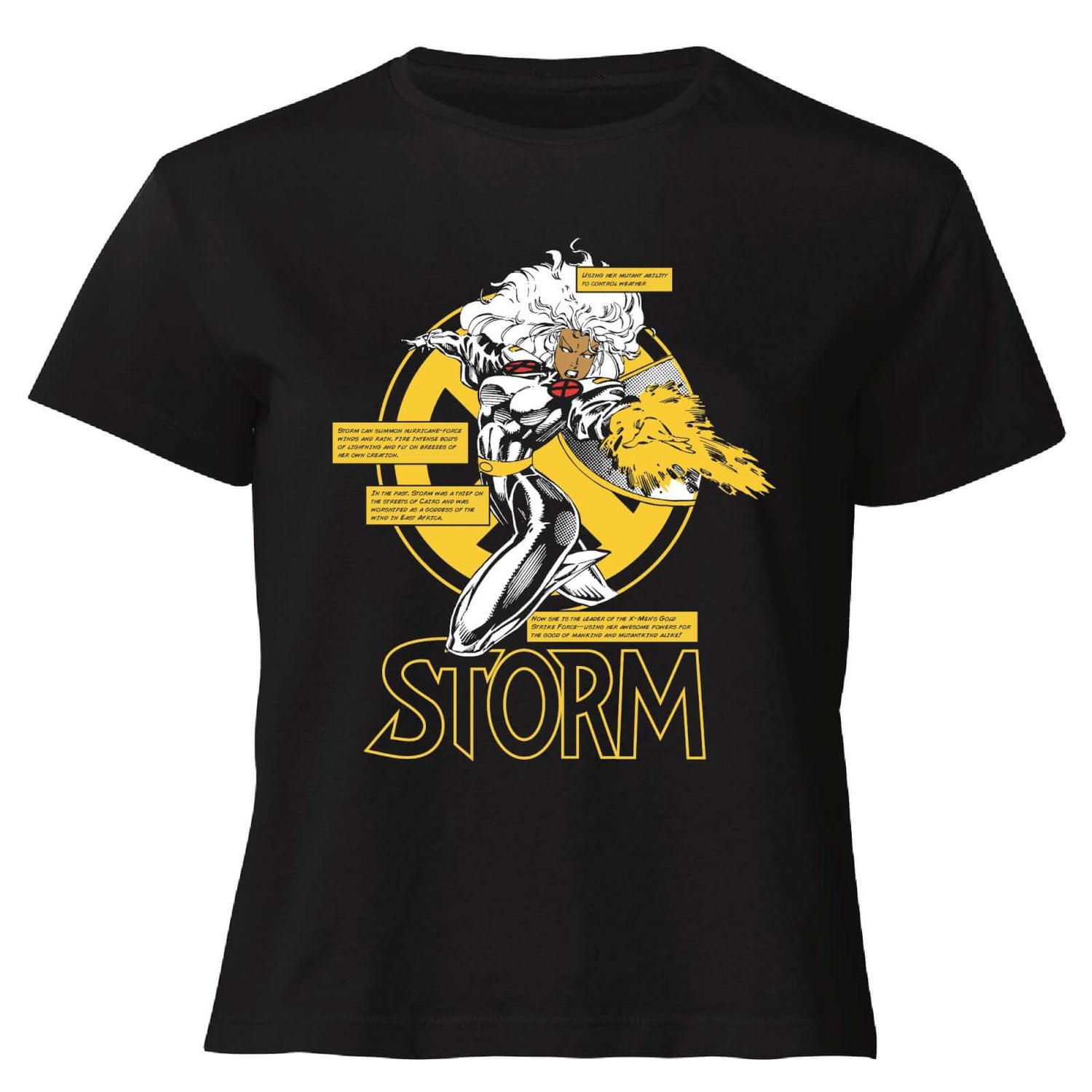 X-Men Storm Bio Women's Cropped T-Shirt - Black