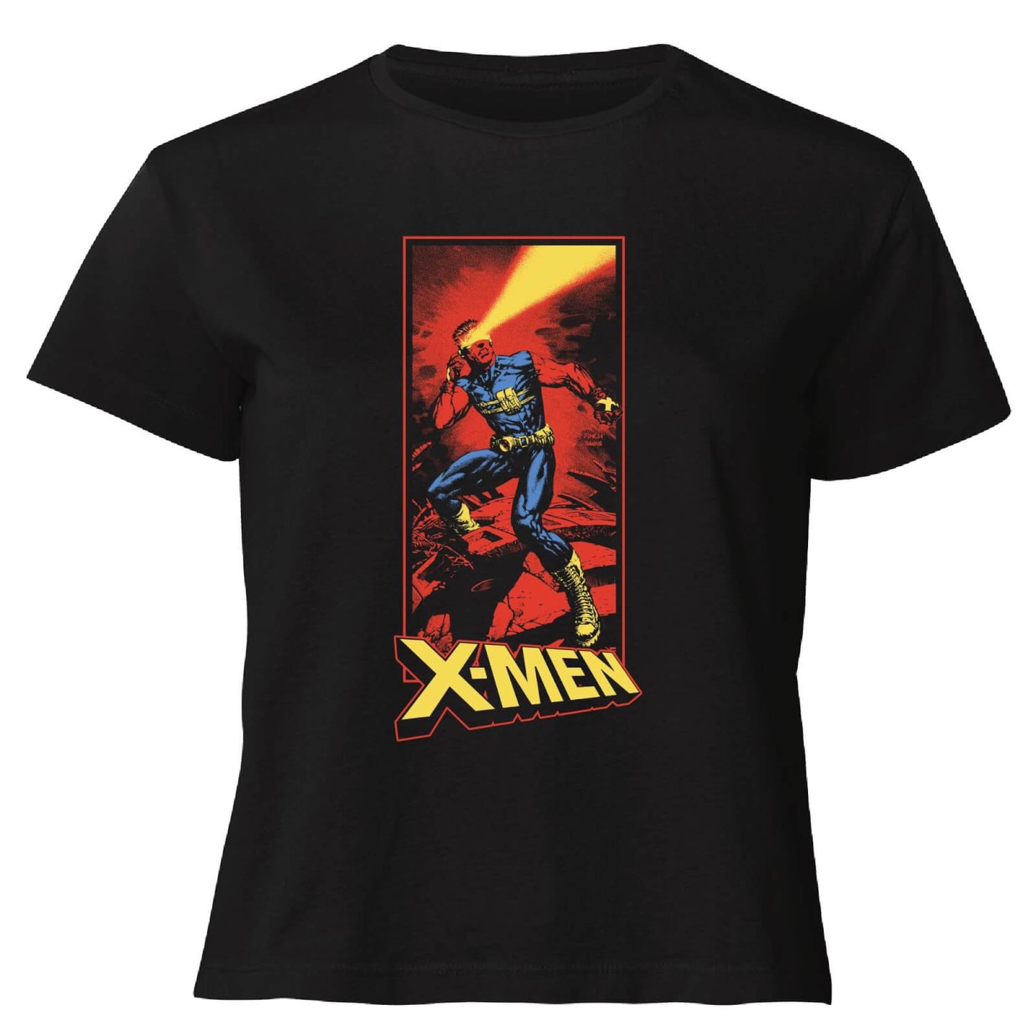 X-Men Cyclops Energy Beam  Women's Cropped T-Shirt - Black