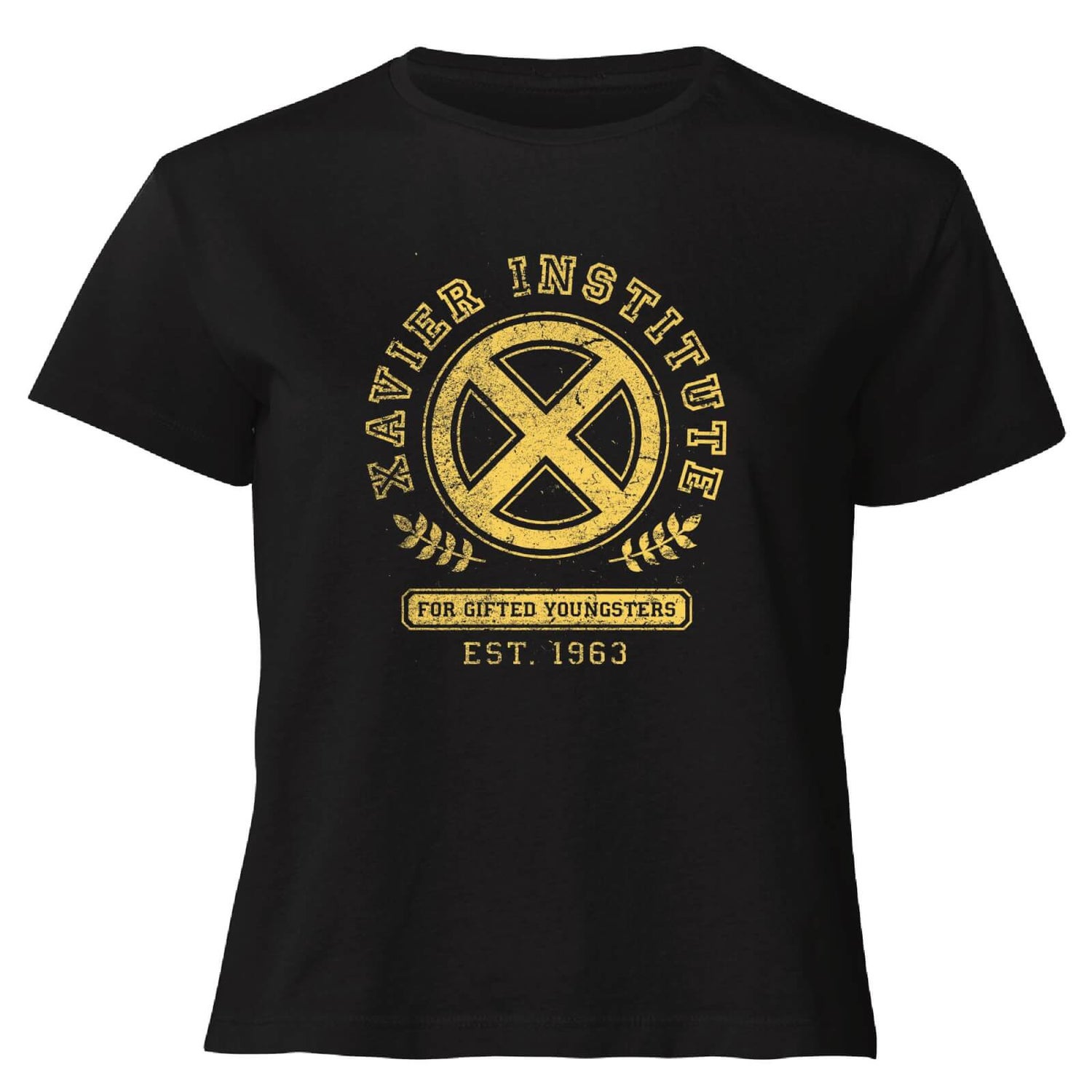 X-Men Xavier Institute For Gifted Youngsters Drk Women's Cropped T-Shirt - Black