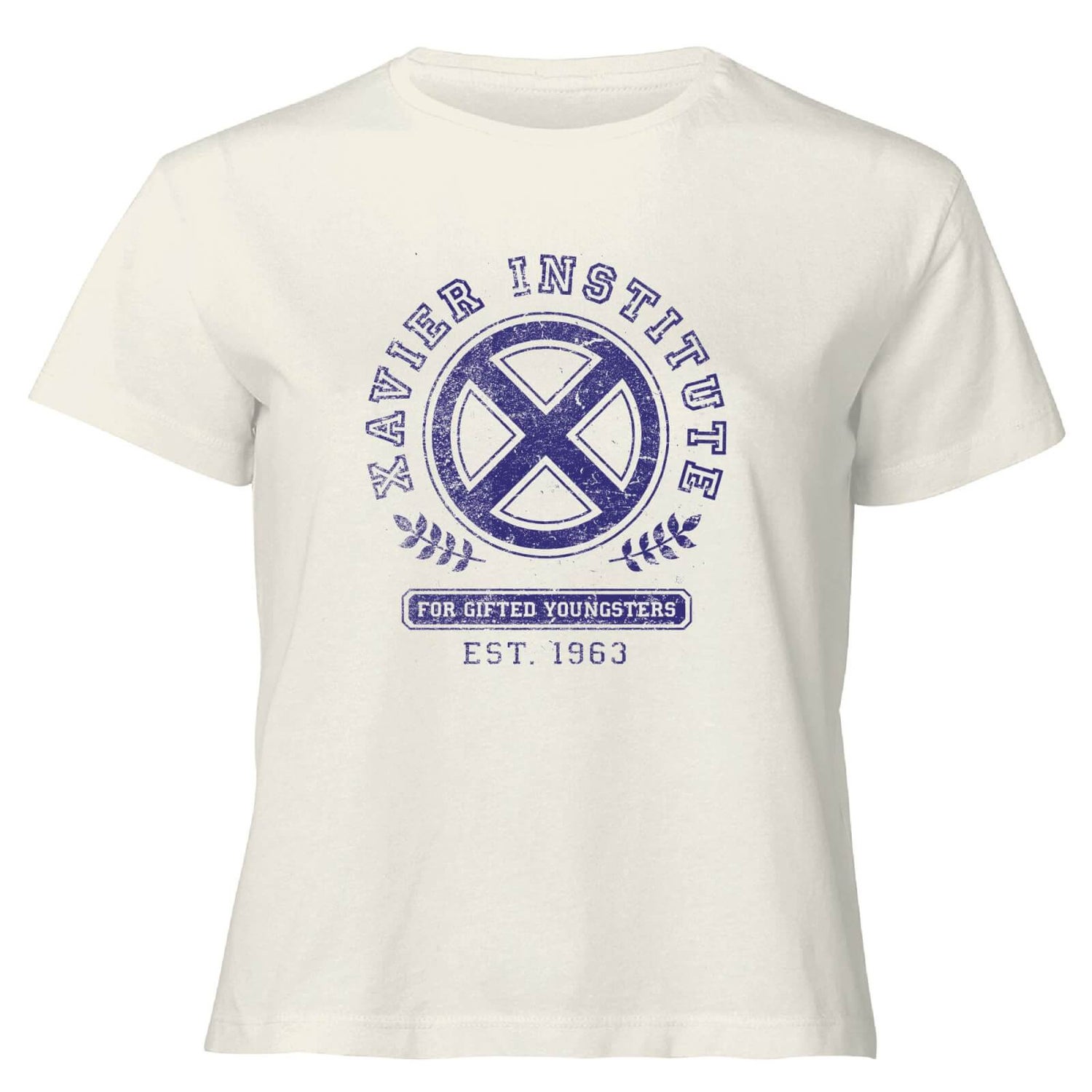 X-Men Xavier Institute For Gifted Youngsters Women's Cropped T-Shirt - Cream
