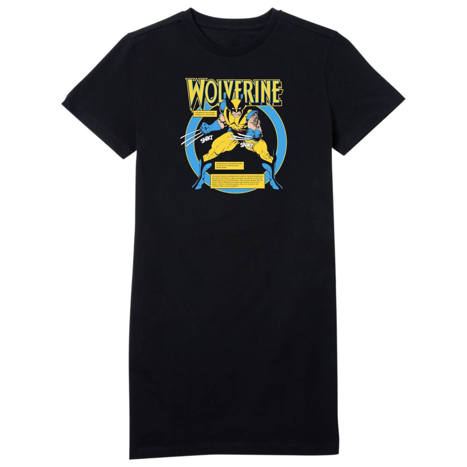 X-Men Wolverine Bio  Women's T-Shirt Dress - Black