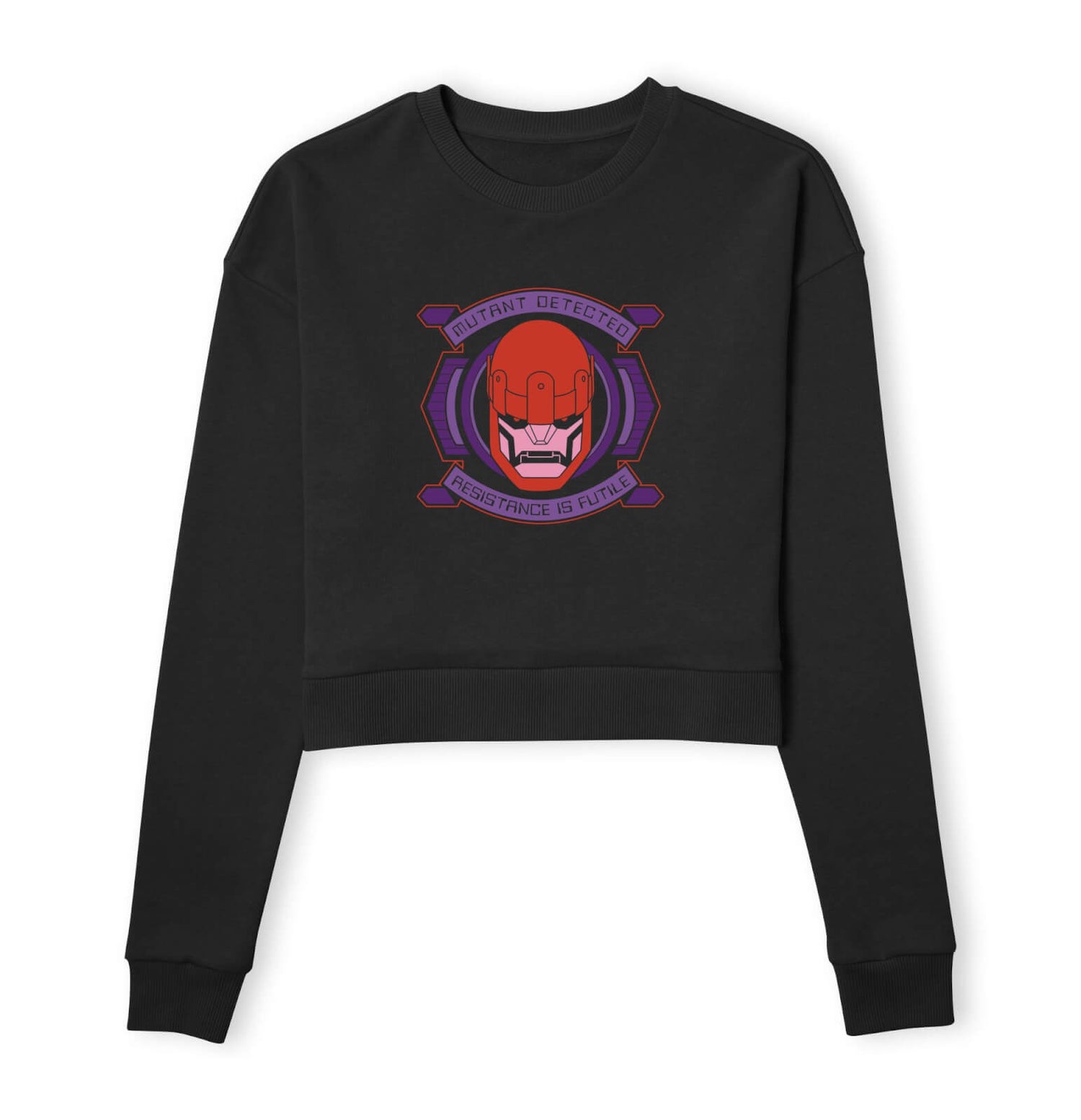 X-Men Sentinel Attack Women's Cropped Sweatshirt - Black