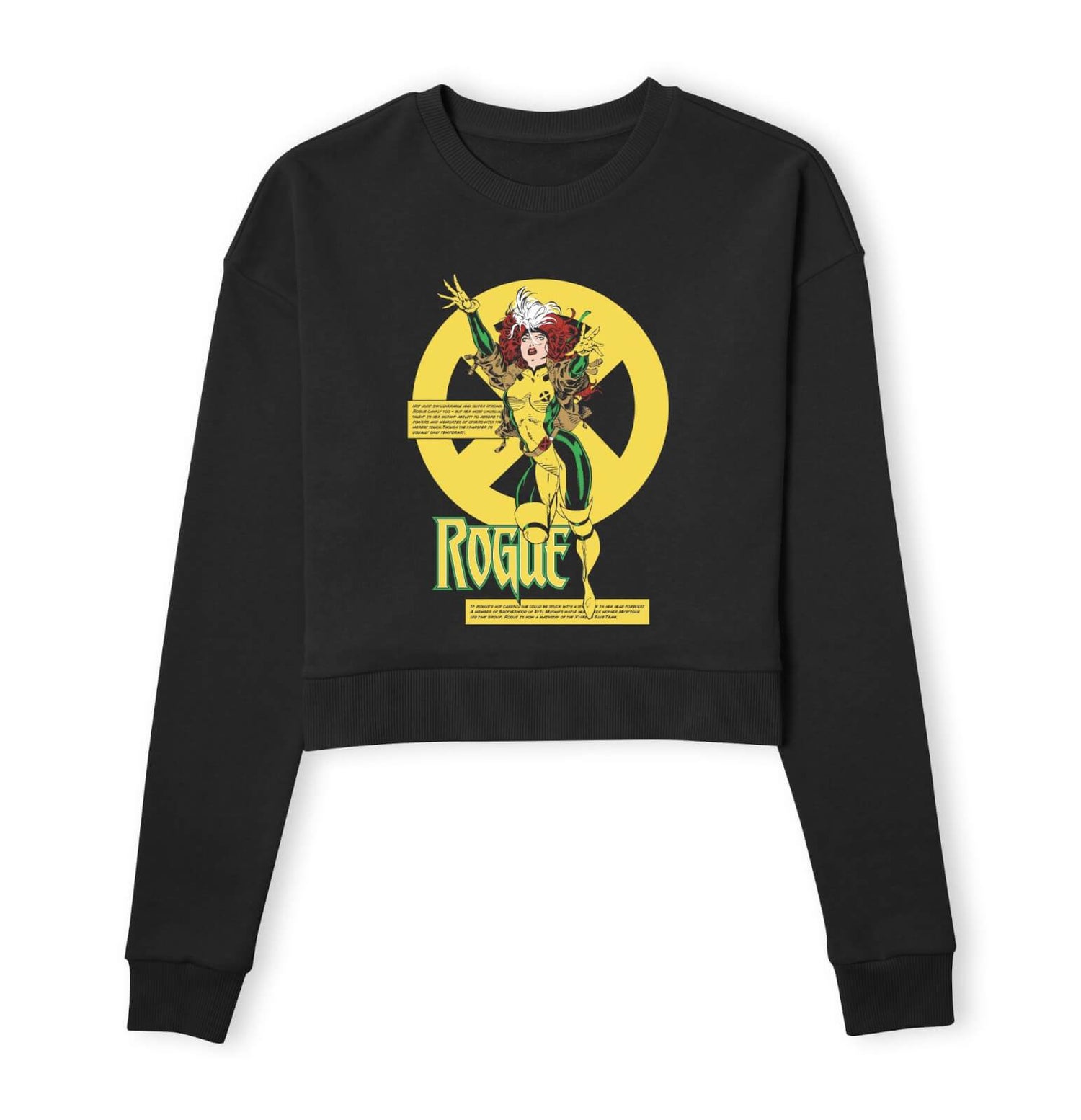 X-Men Rogue Bio Drk Women's Cropped Sweatshirt - Black