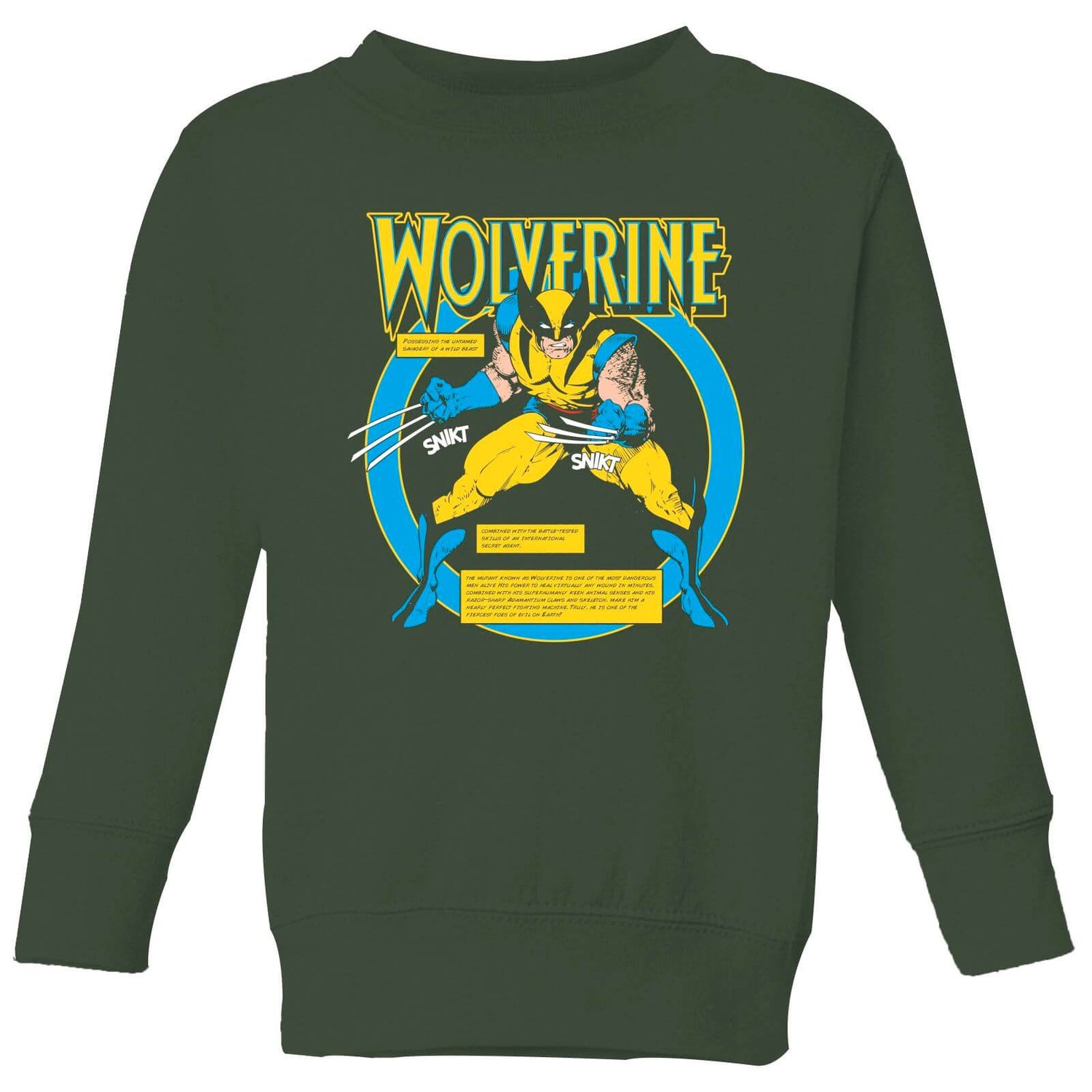 X-Men Wolverine Bio  Kids' Sweatshirt - Green