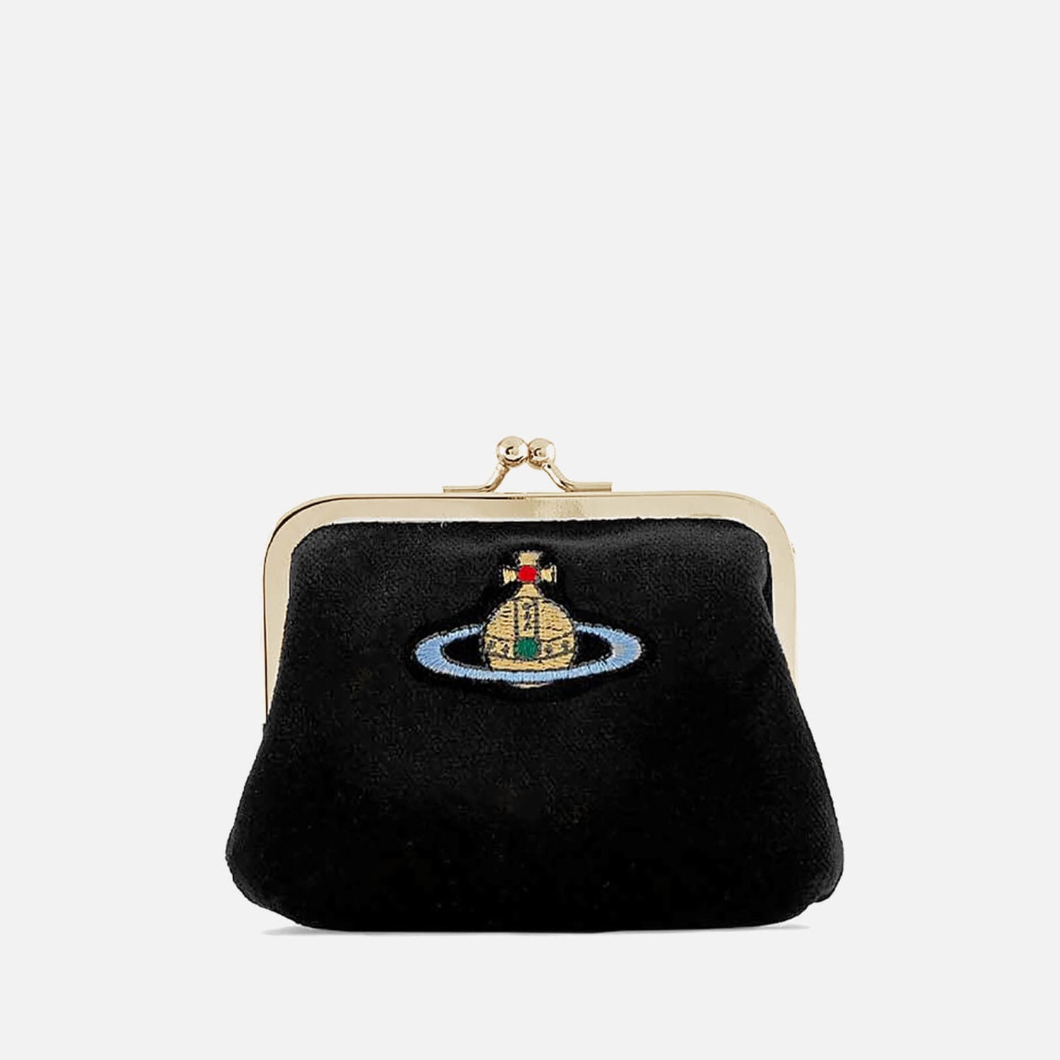Vivienne Westwood Orb Frame Embroidered Velvet Purse