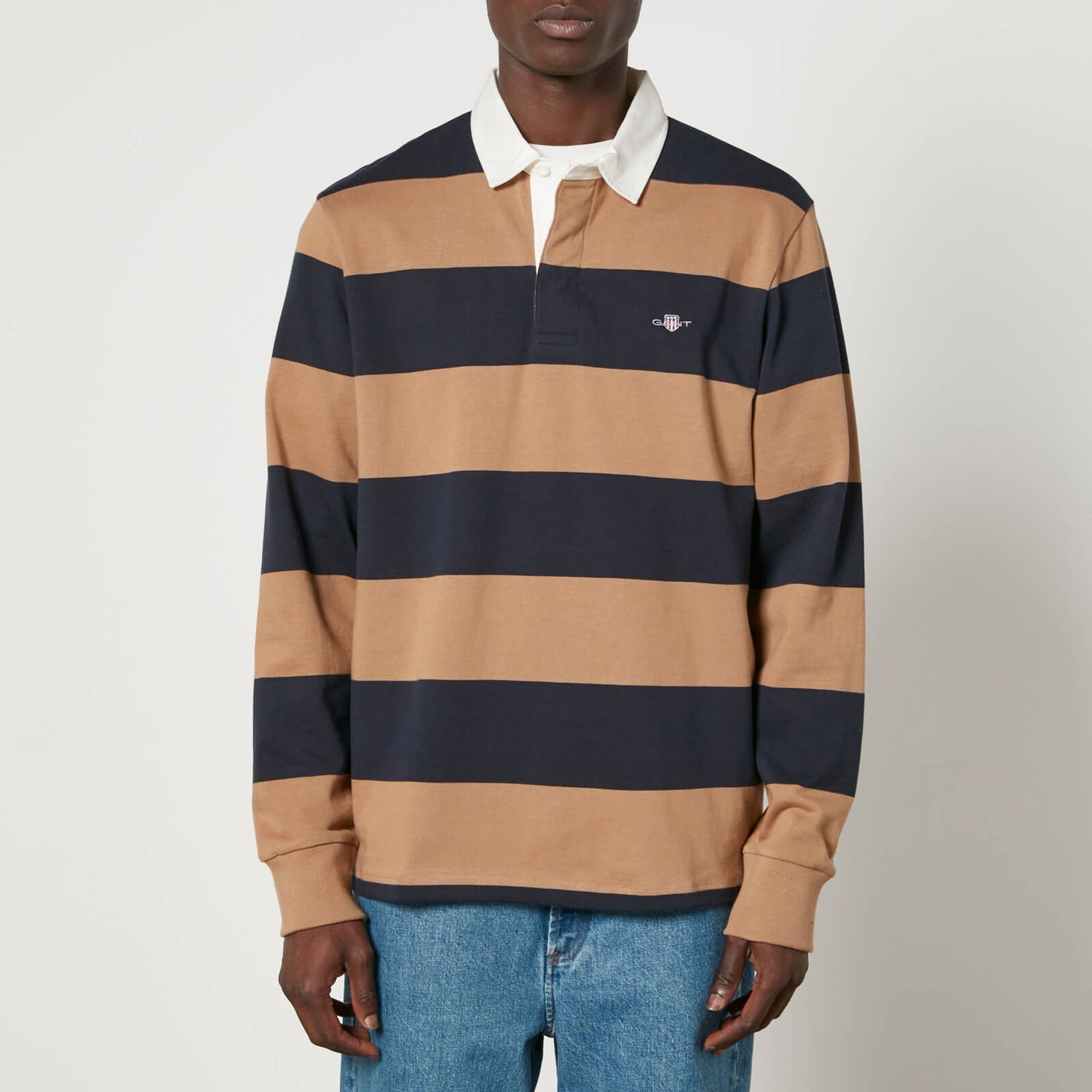 GANT Shield Barstripe Heavy Rugger Cotton-Jersey Top