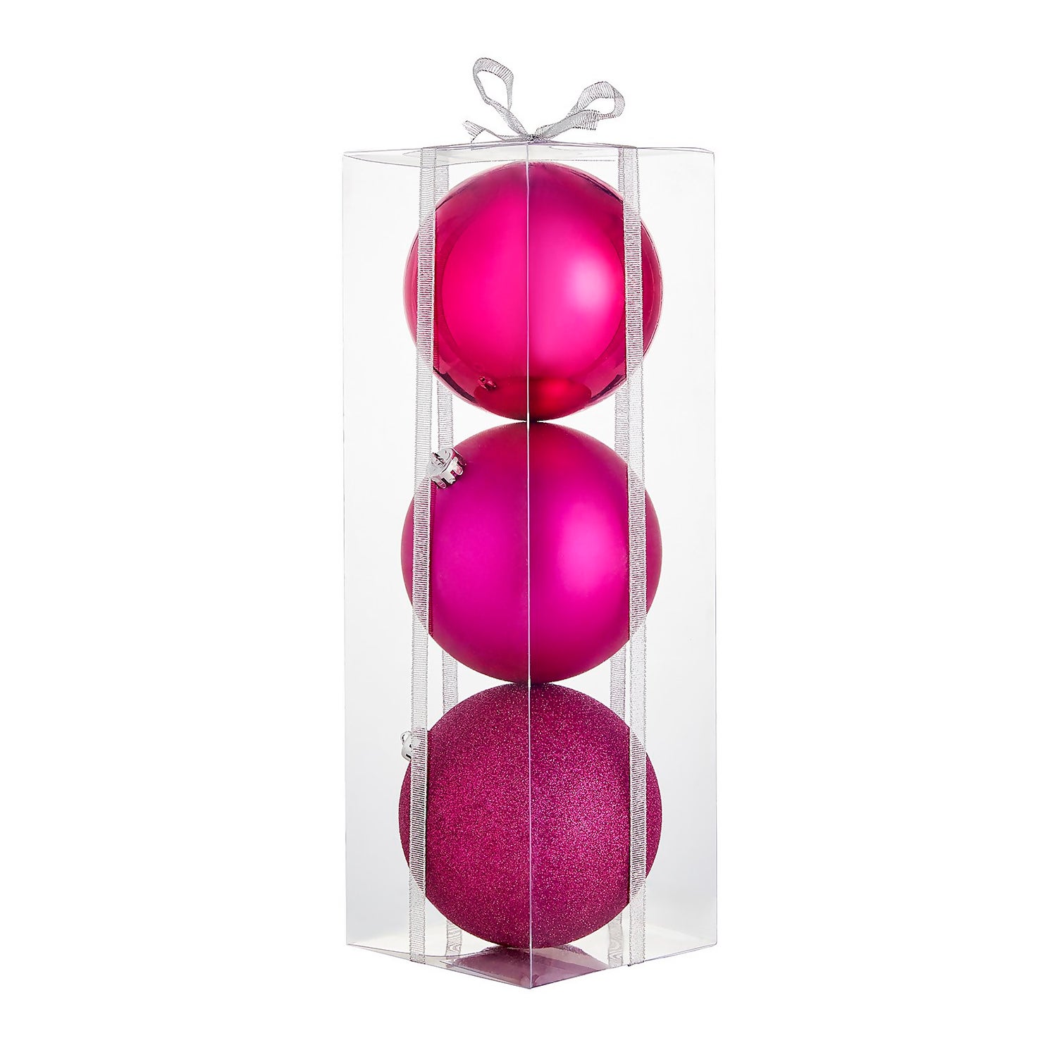 Dark pink christmas baubles
