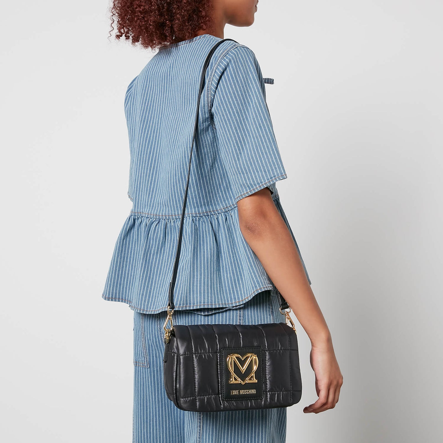 Love Moschino Thin Air Shell and Faux Leather Shoulder Bag 0