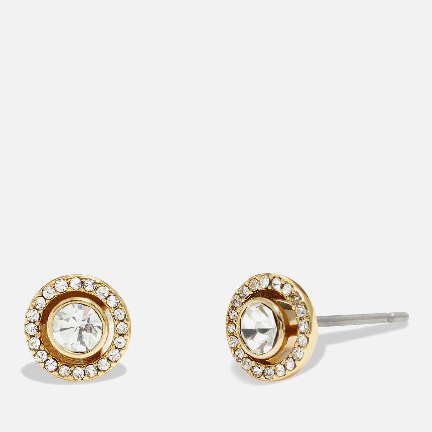Coach Halo Gold-Tone and Crystal Earrings
