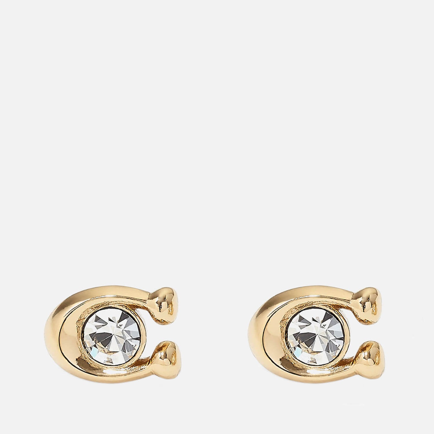 Coach Signature Stone Gold-Tone and Crystal Earrings