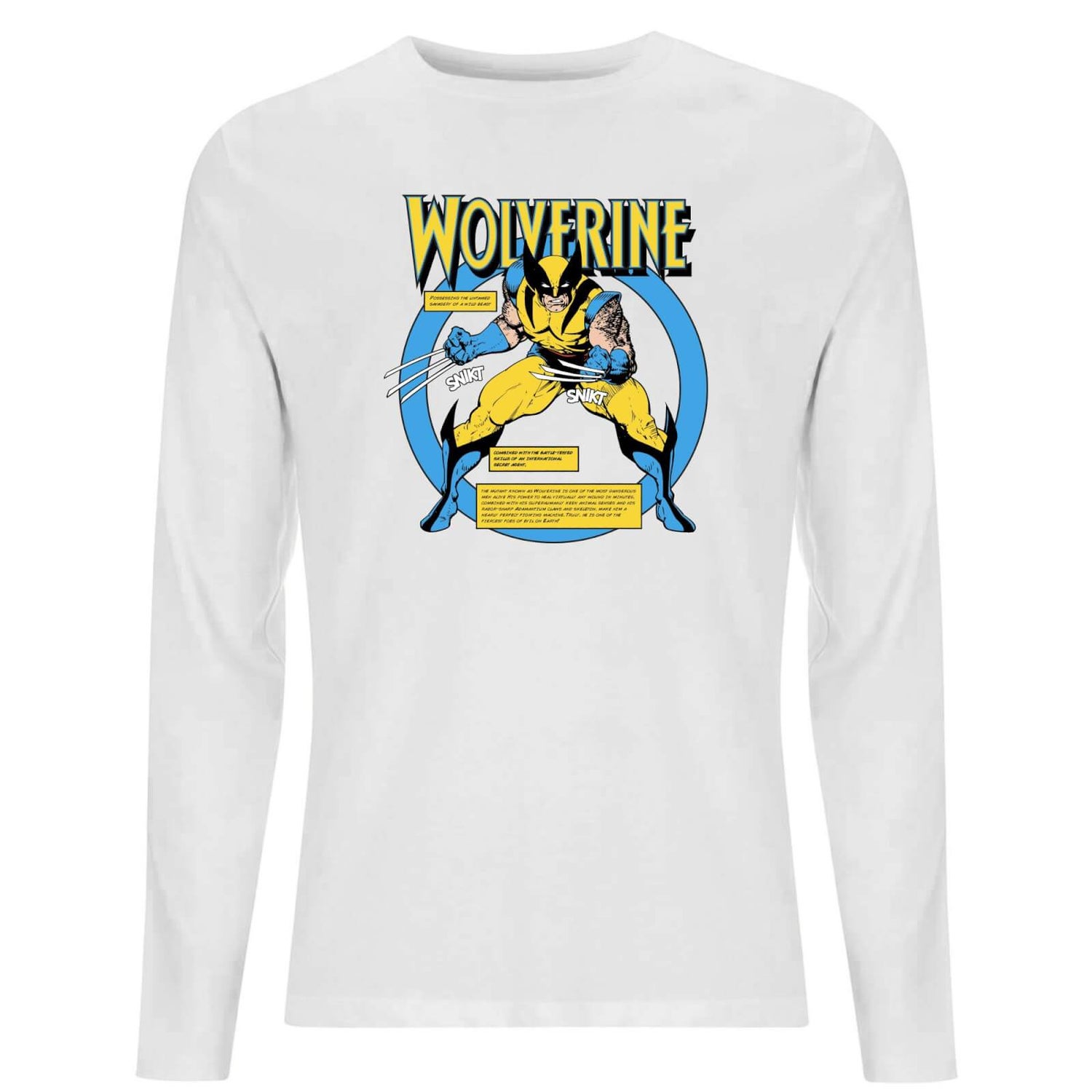 X-Men Wolverine Bio Long Sleeve T-Shirt - White