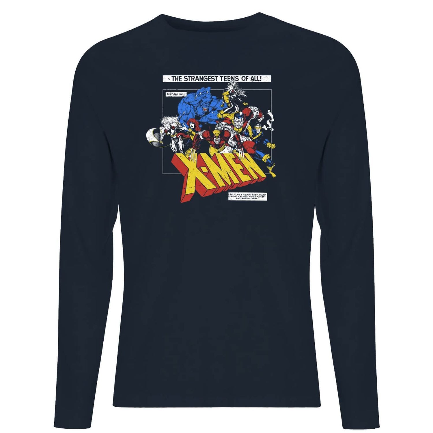 X-Men Retro Team Up Long Sleeve T-Shirt - Navy