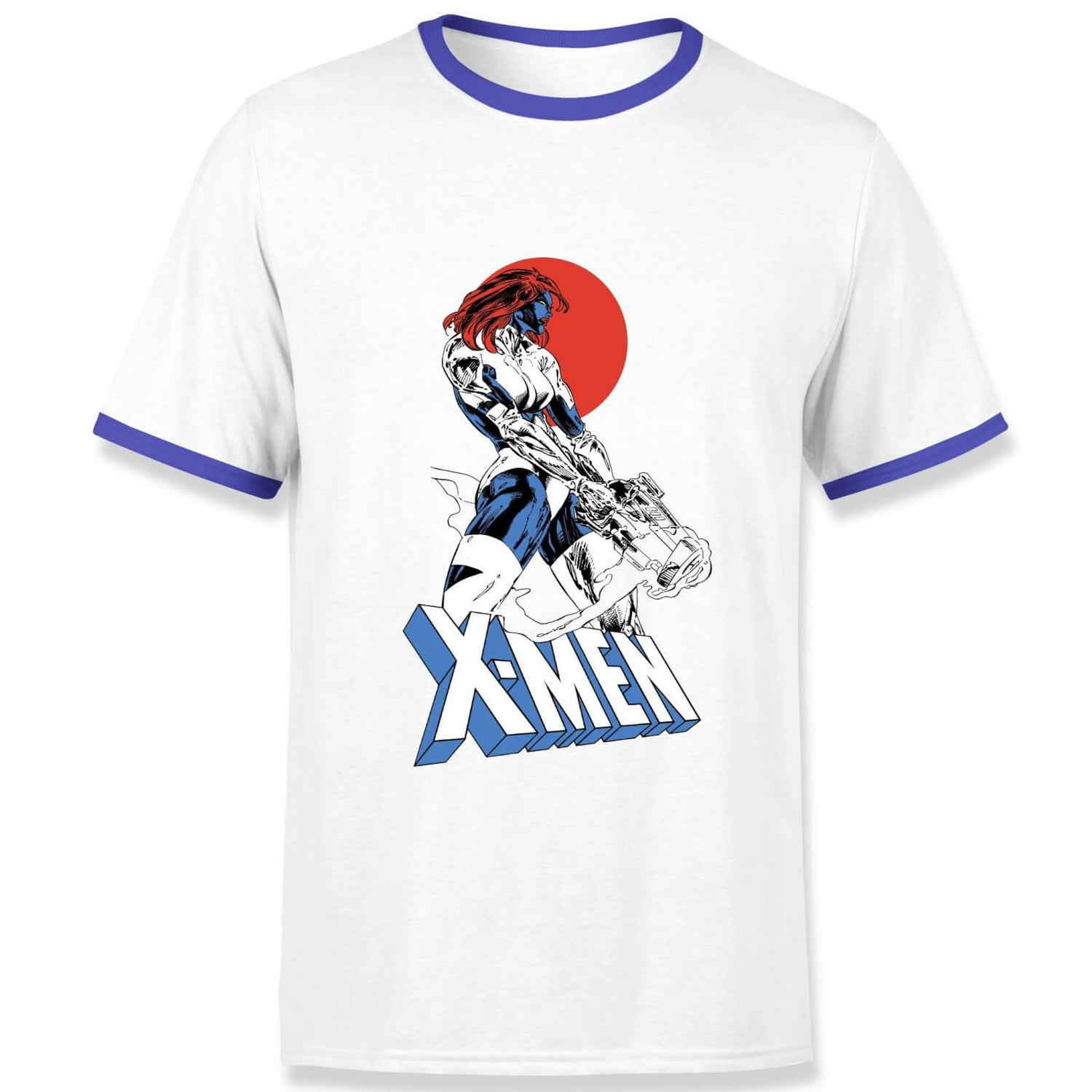 X-Men Mystique  Men's Ringer T-Shirt - White/Navy