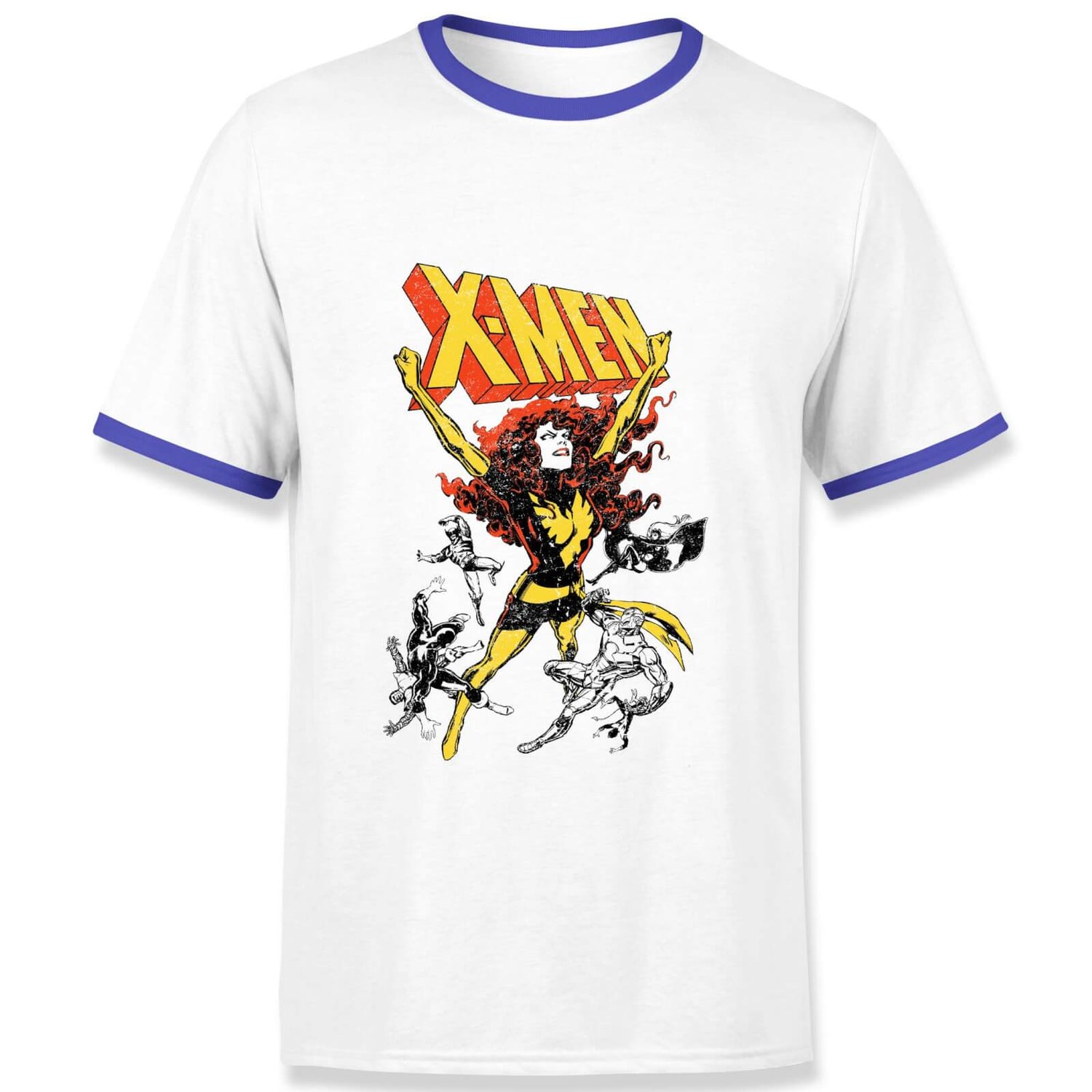 X-Men Rise Of The Phoenix Men's Ringer T-Shirt - White/Navy