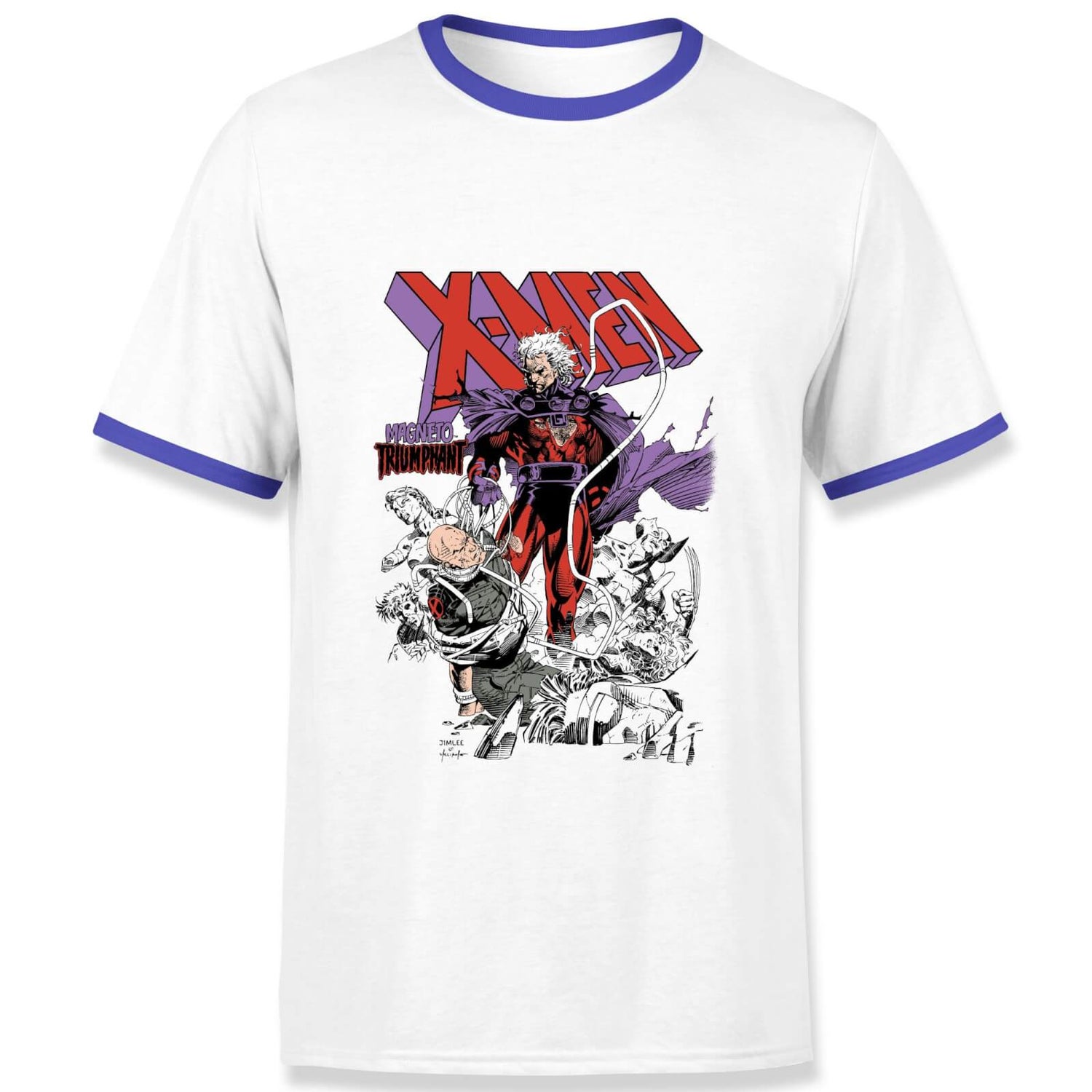 X-Men Magneto Triumphant Men's Ringer T-Shirt - White/Navy