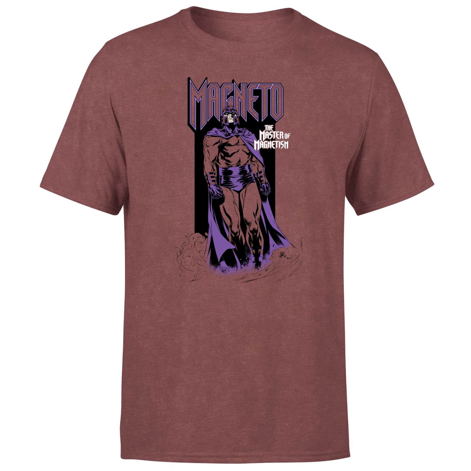 X-Men Magneto Master Of Magnetism T-Shirt - Burgundy Acid Wash