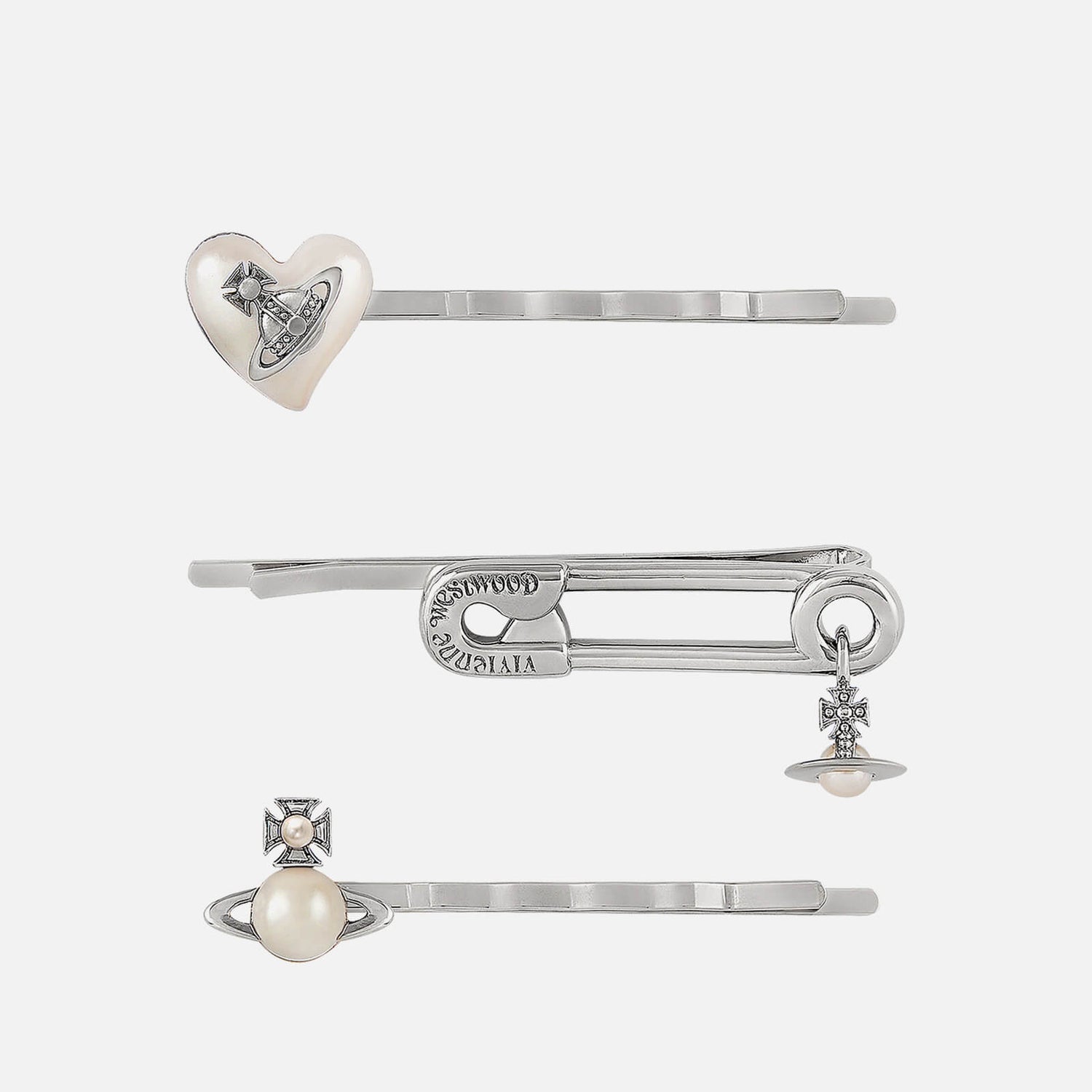 Vivienne Westwood Tilde Three-Pack Silver-Tone Hair Clips