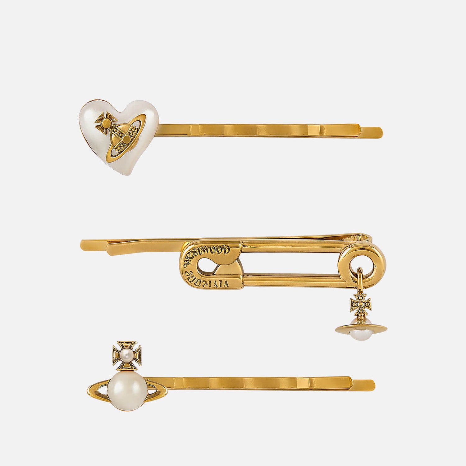 Vivienne Westwood Tilde Three-Pack Gold-Tone Hair Clips