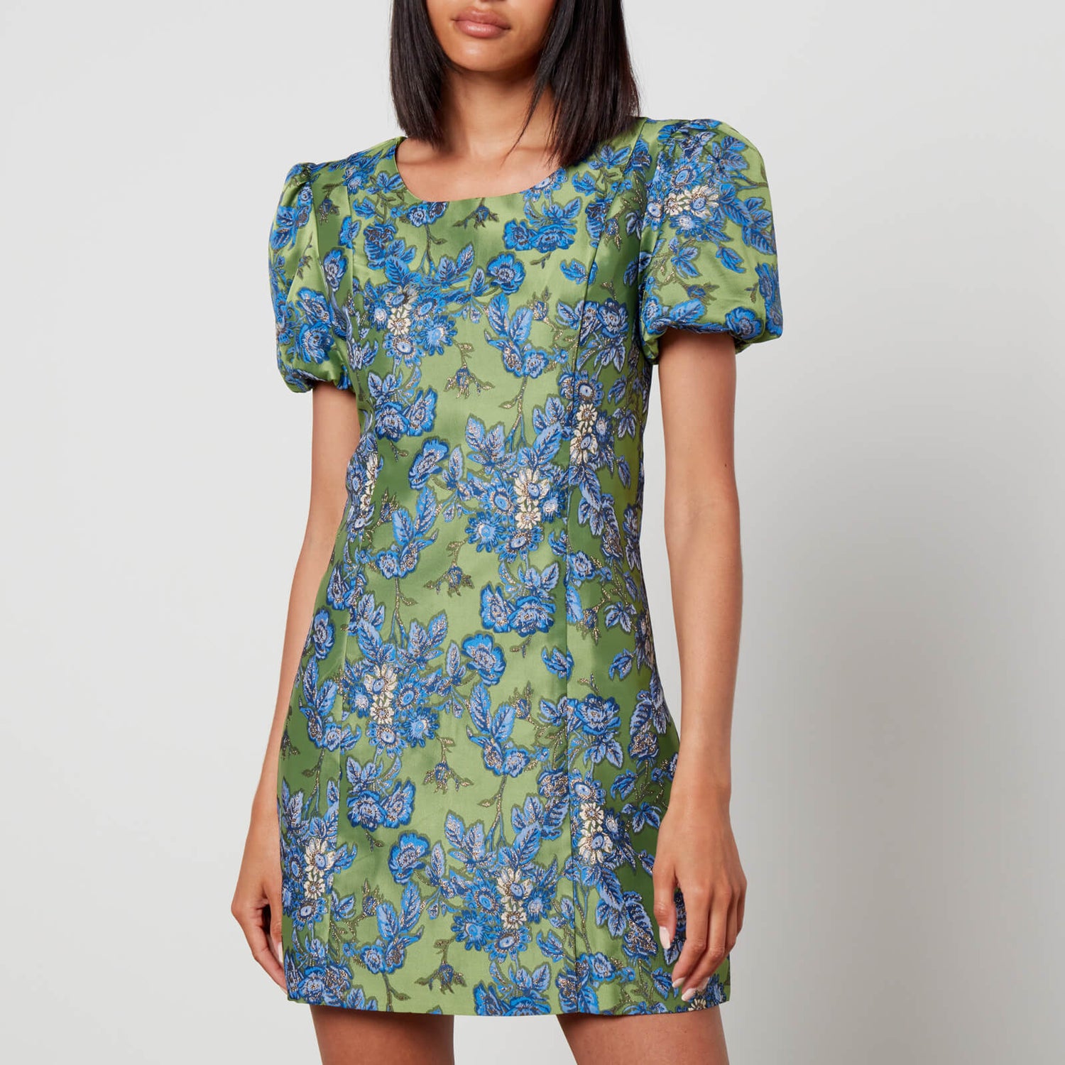 Sister Jane Viridiflora Floral-Brocade Mini Dress