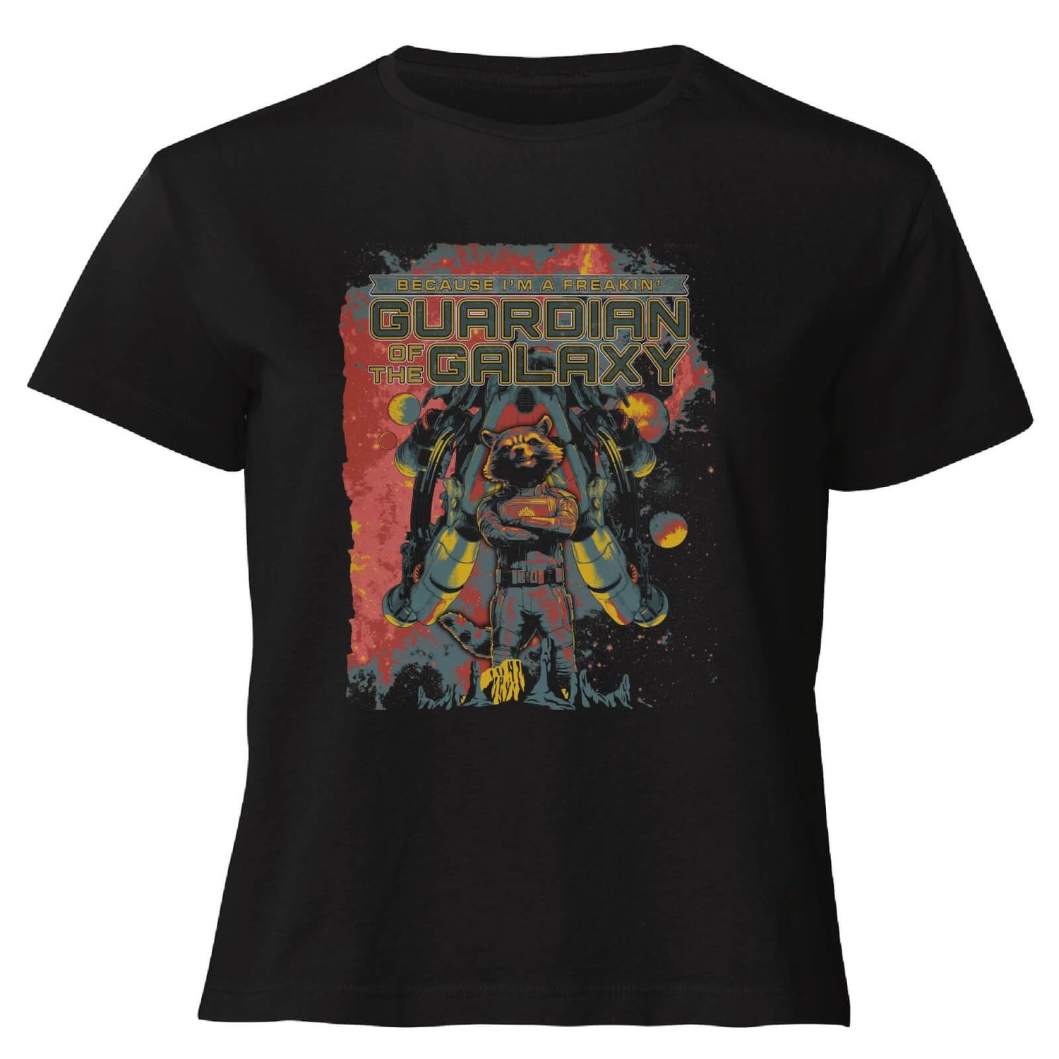 Guardians of the Galaxy I'm A Freakin' Guardian Of The Galaxy Women's Cropped T-Shirt - Black