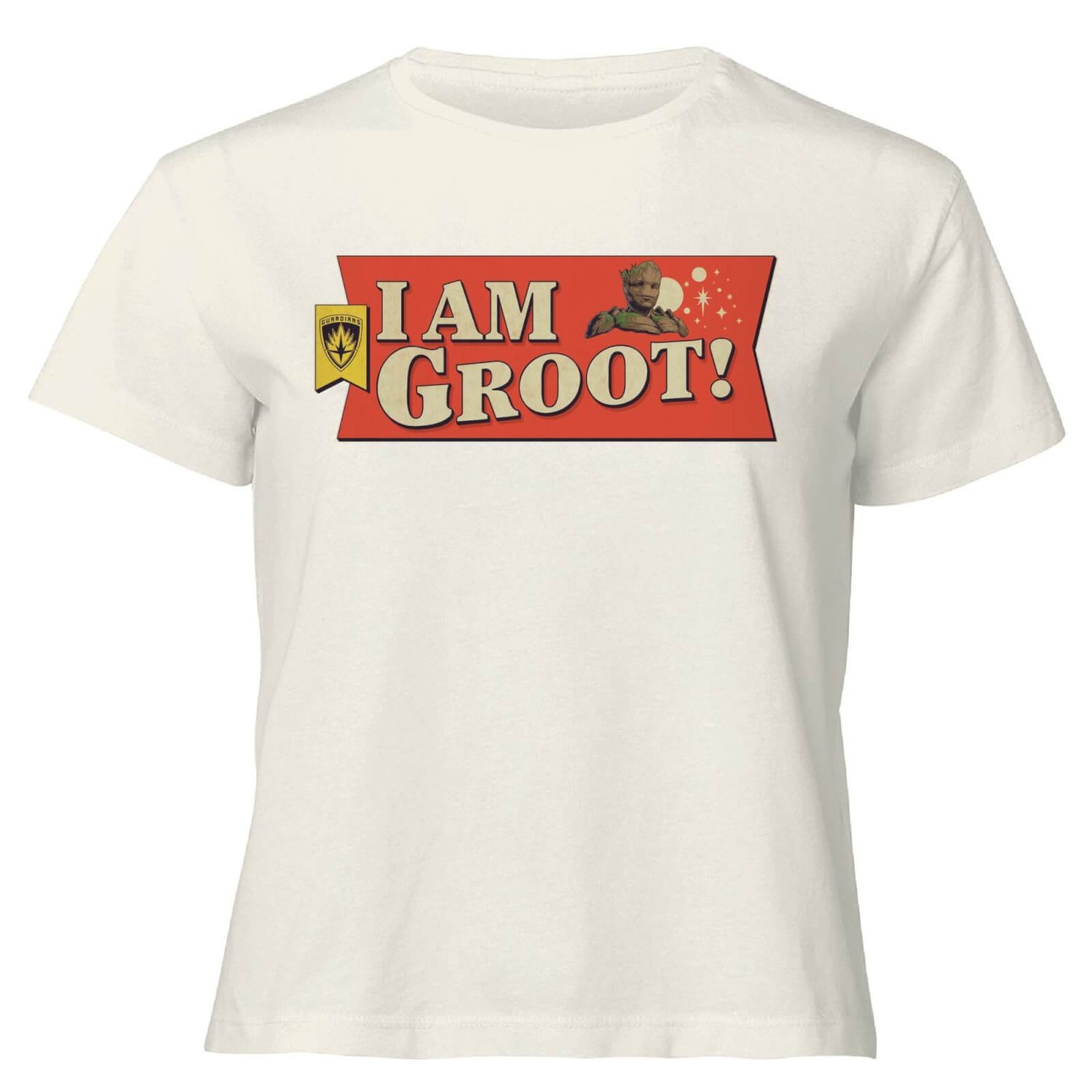 Guardians of the Galaxy I Am Groot! Women's Cropped T-Shirt - Cream