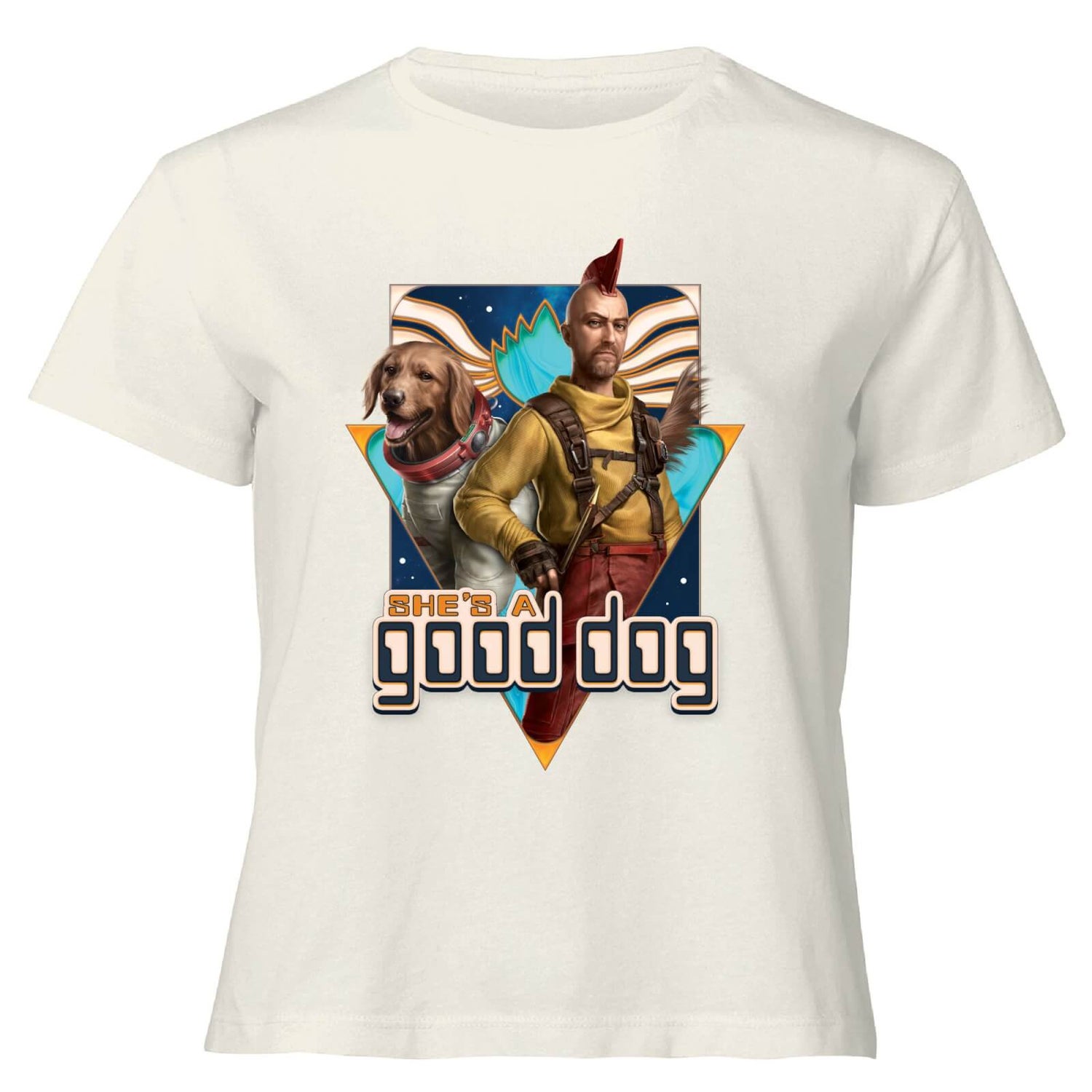 Guardians of the Galaxy She's A Good Dog Women's Cropped T-Shirt - Cream