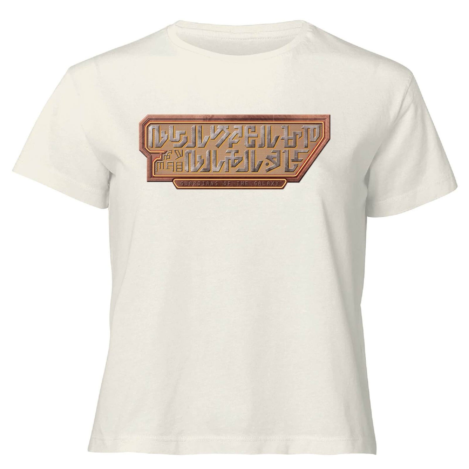 Guardians of the Galaxy Language Logo Women's Cropped T-Shirt - Cream
