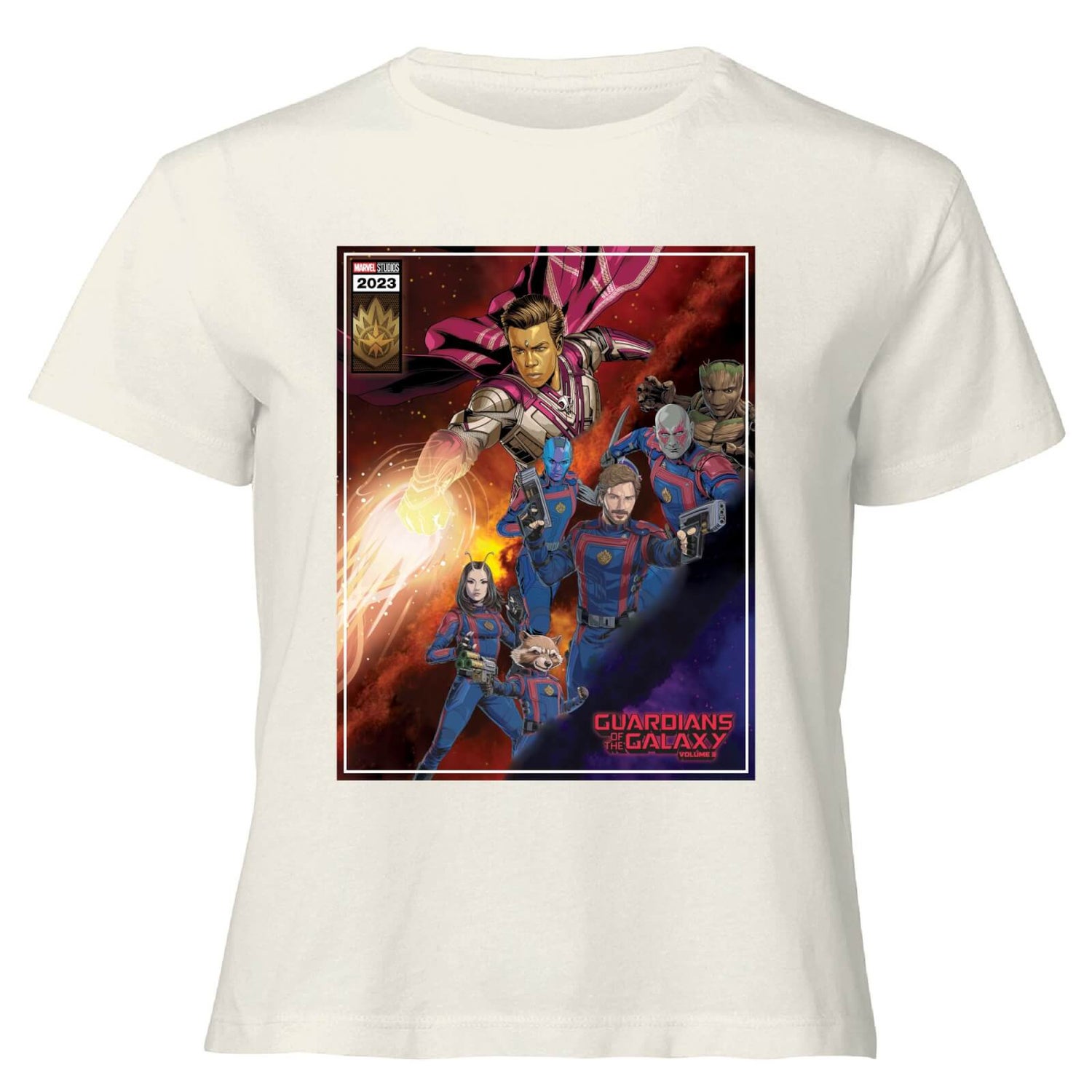 Guardians of the Galaxy Adam Warlock Comic Women's Cropped T-Shirt - Cream