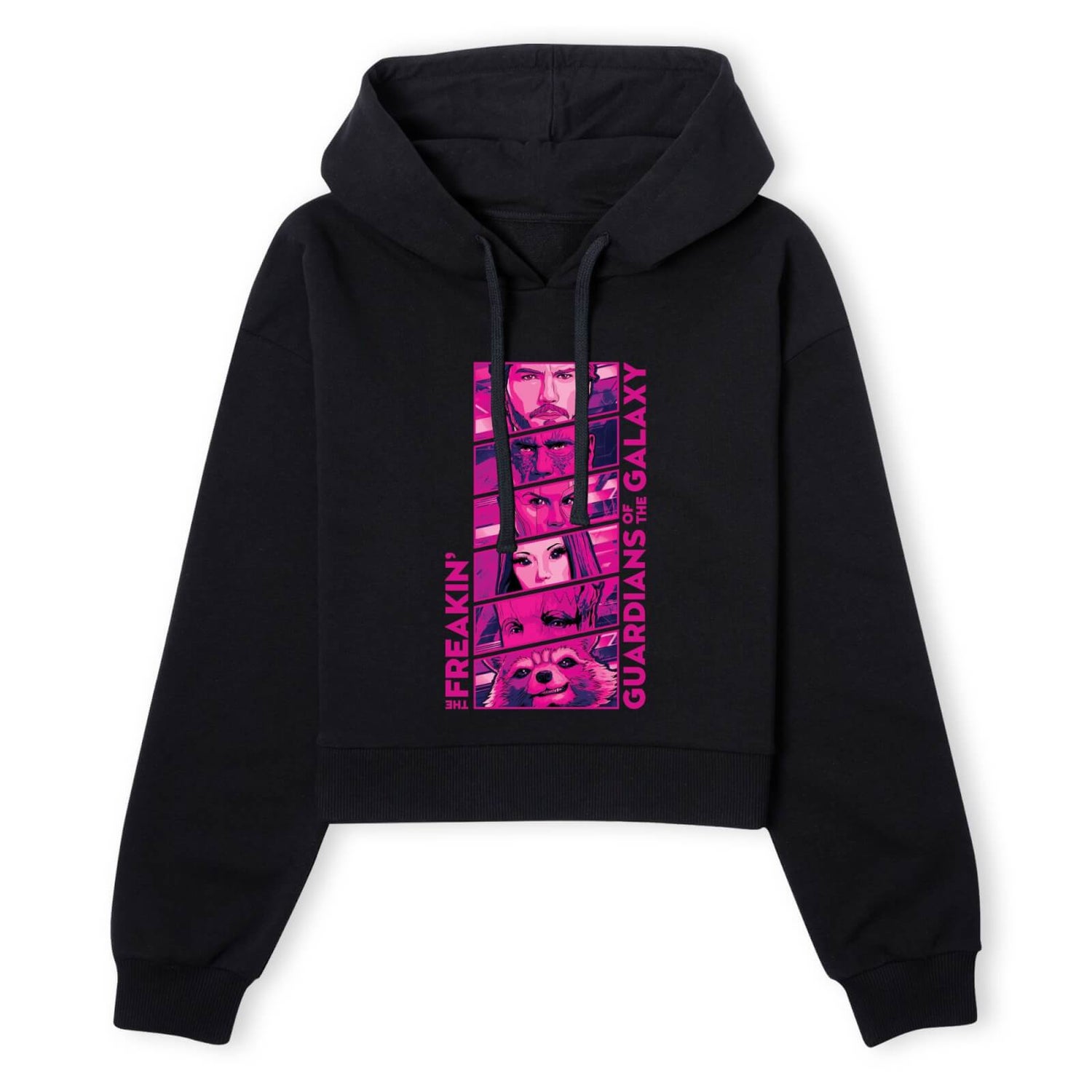 Guardians of the Galaxy Faces Women's Cropped Hoodie - Black