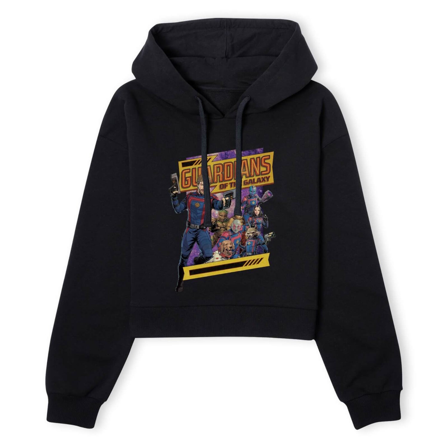 Guardians of the Galaxy Galaxy Women's Cropped Hoodie - Black